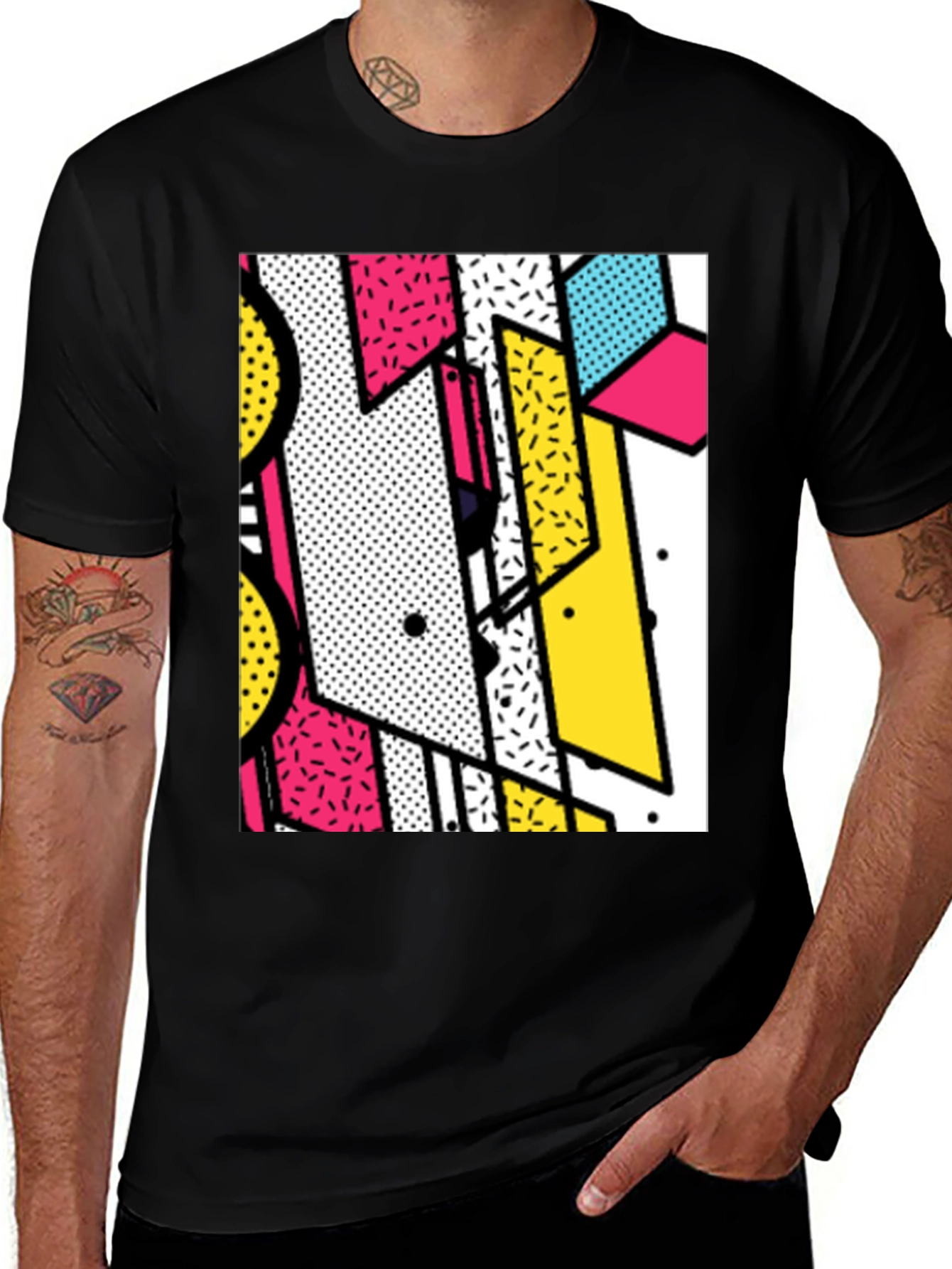 Variant 16 of Retro 80s Geometric Pattern T-Shirt