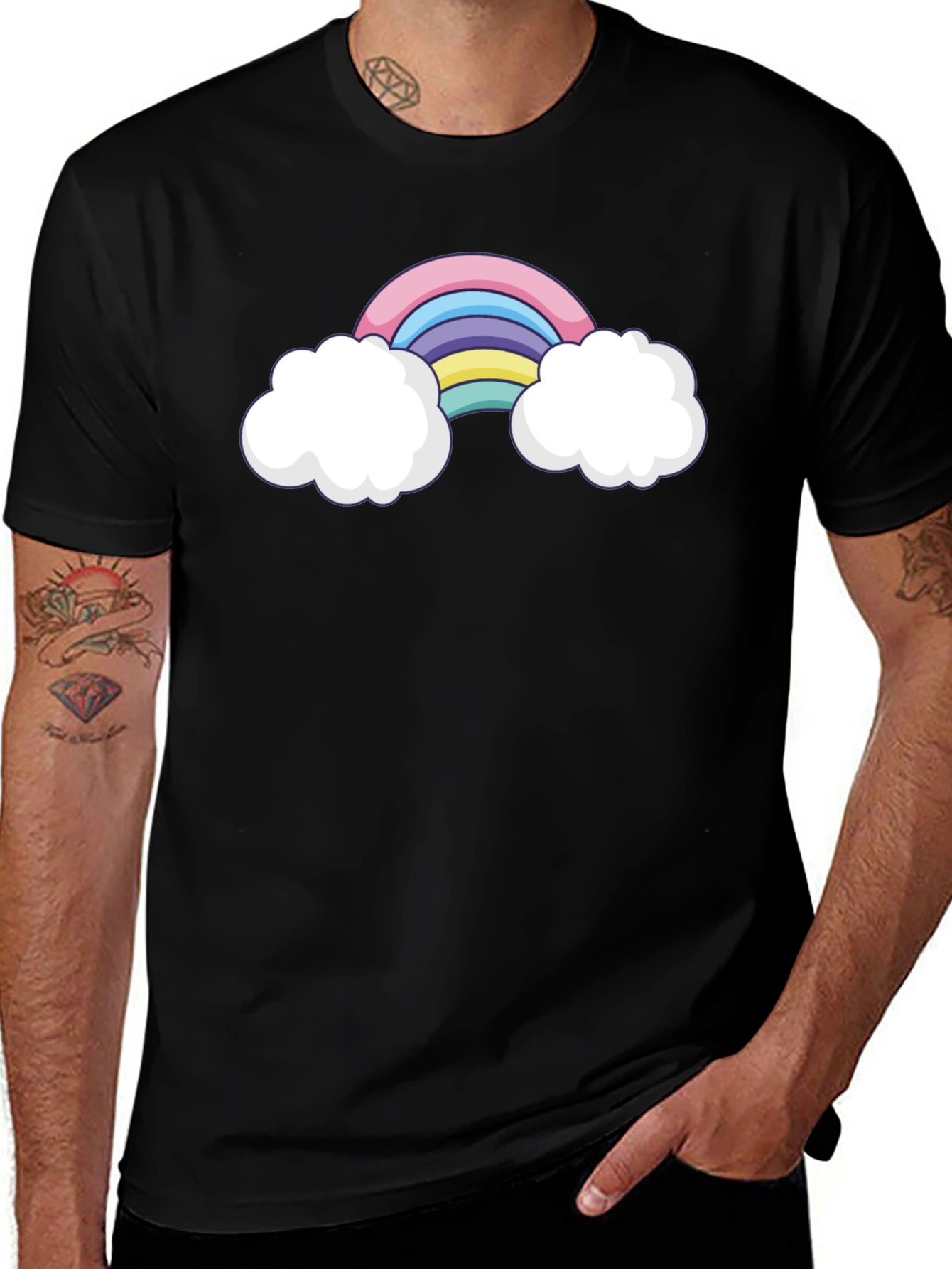 Variant 4 of Rainbow & Clouds Graphic Tee