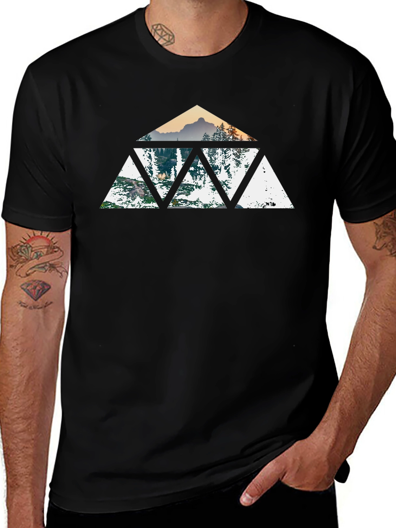 Variant 5 of Mountain Graphic Black T-Shirt