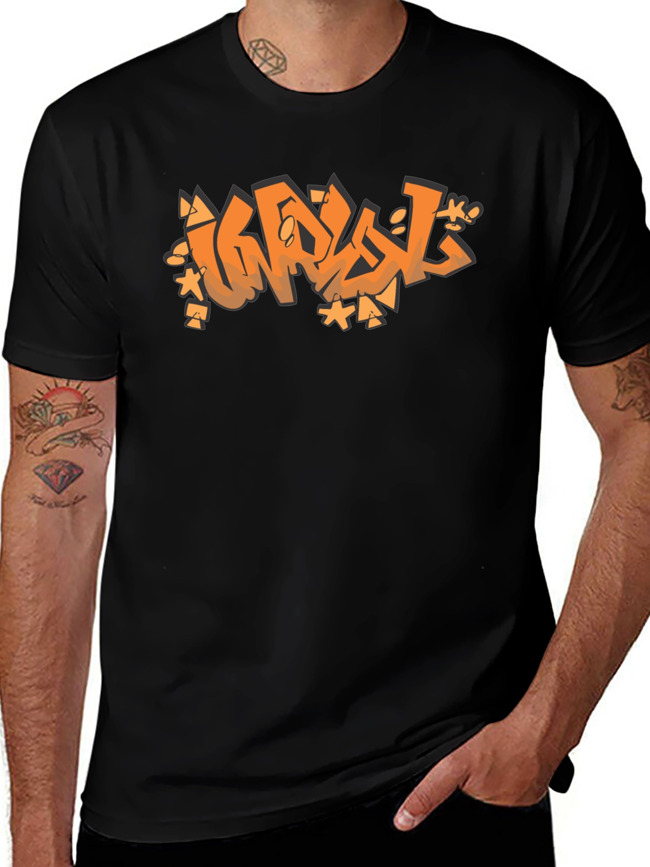 Variant 18 of Graffiti Graphic Black T-Shirt
