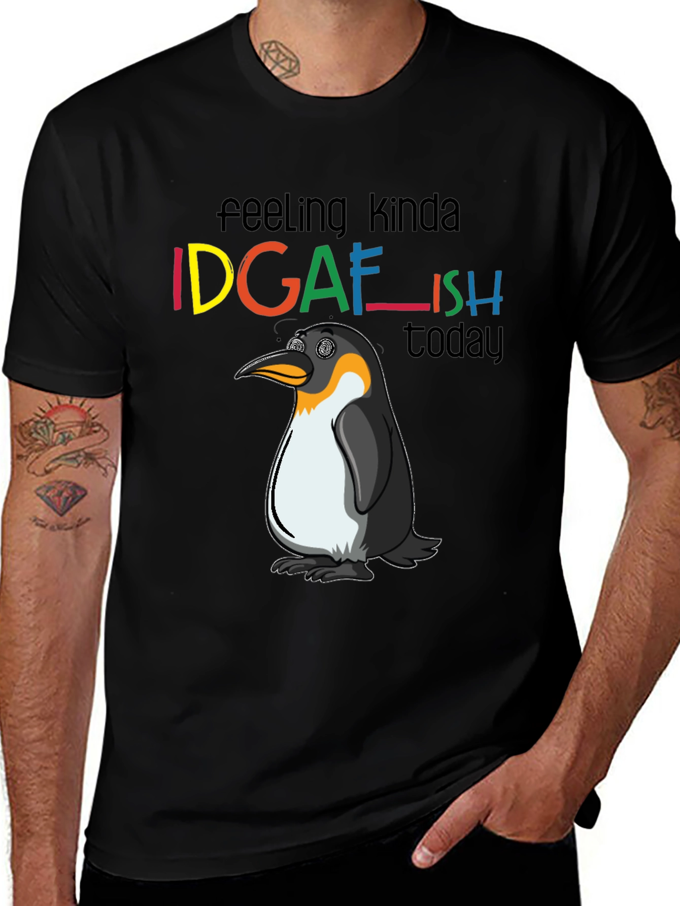 Variant 22 of IDGAFish T-Shirt: Funny Penguin Graphic Tee