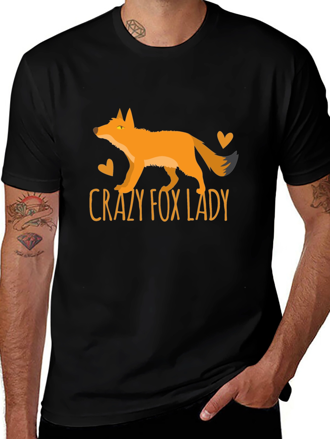 Variant 2 of Crazy Fox Lady Graphic Tee - Unisex
