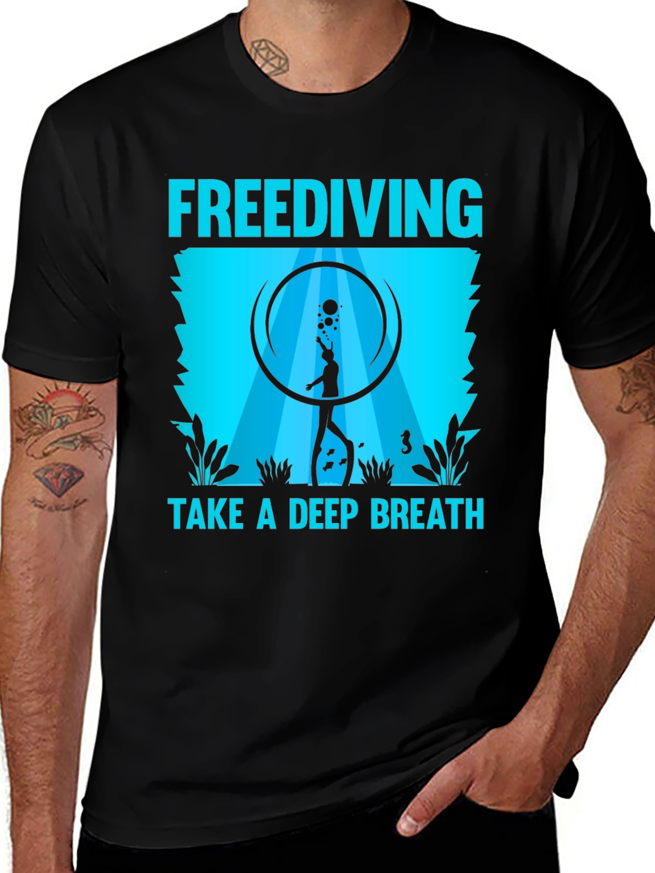 Variant 18 of Freediving Take a Deep Breath Graphic T-Shirt