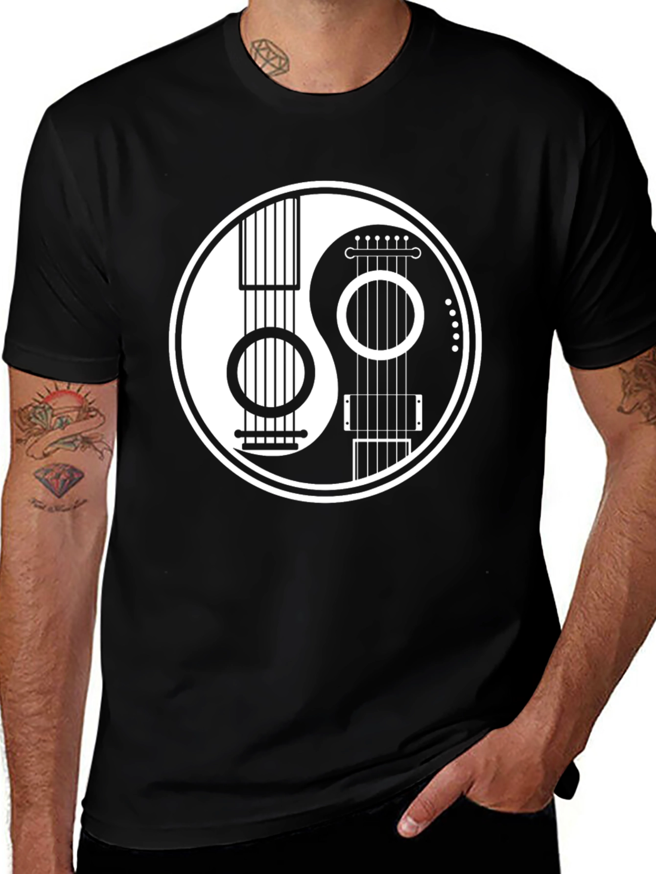 Variant 21 of Yin Yang Guitar T-Shirt
