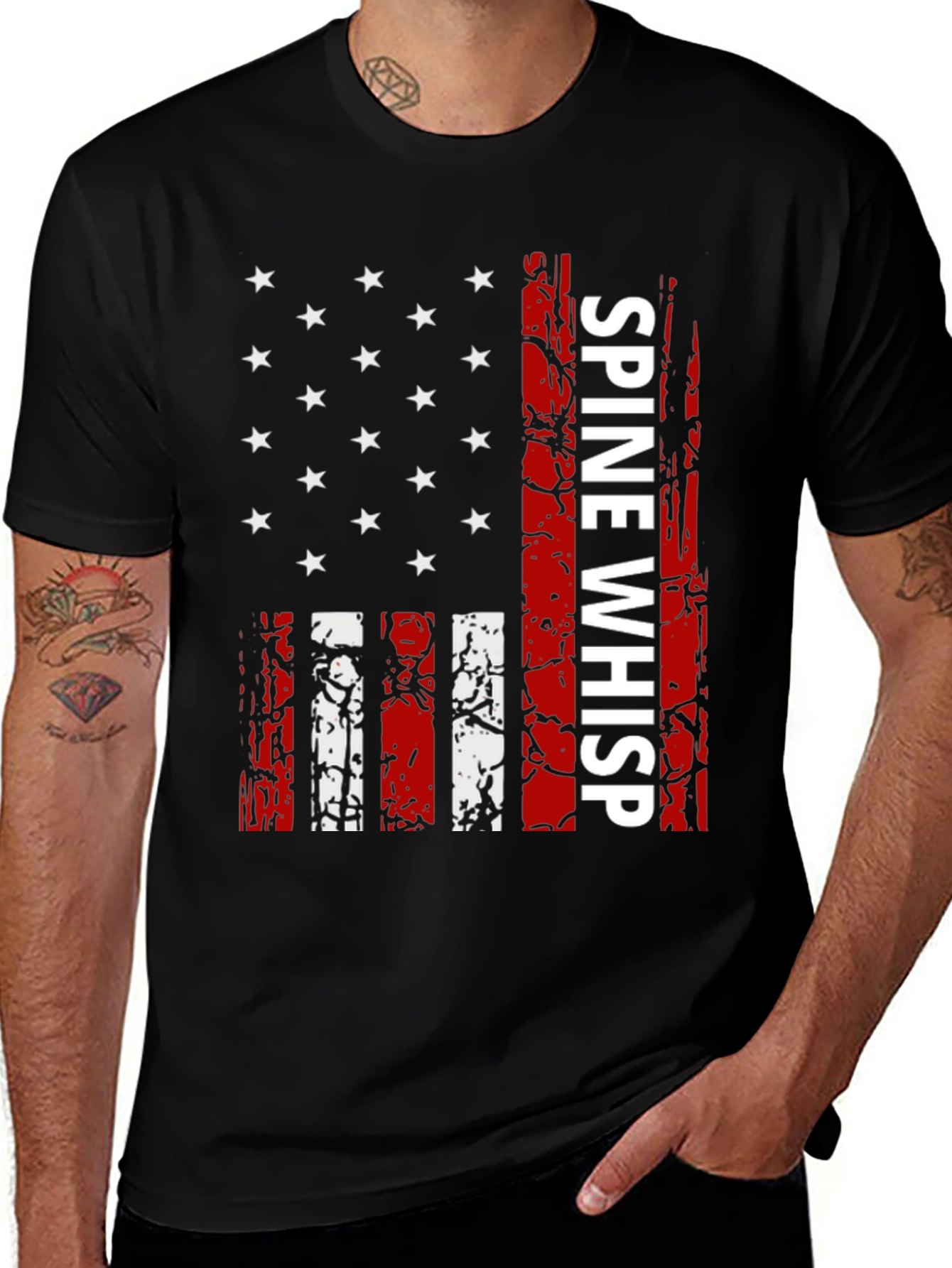 Spine Whisp American Flag Style T-Shirt