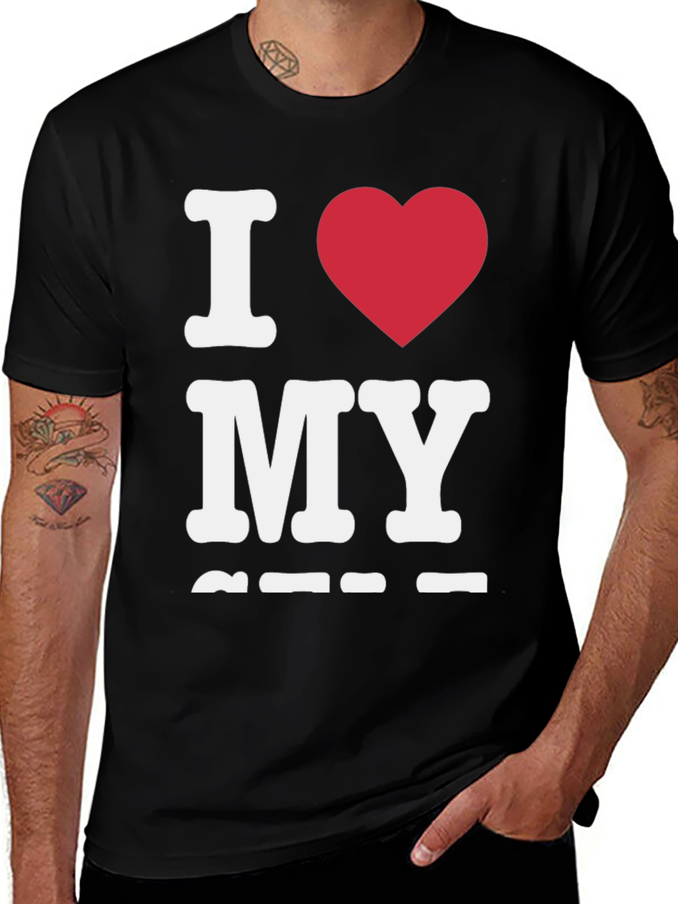 Variant 29 of I Love My City Graphic Tee - Black Cotton Casual T-Shirt