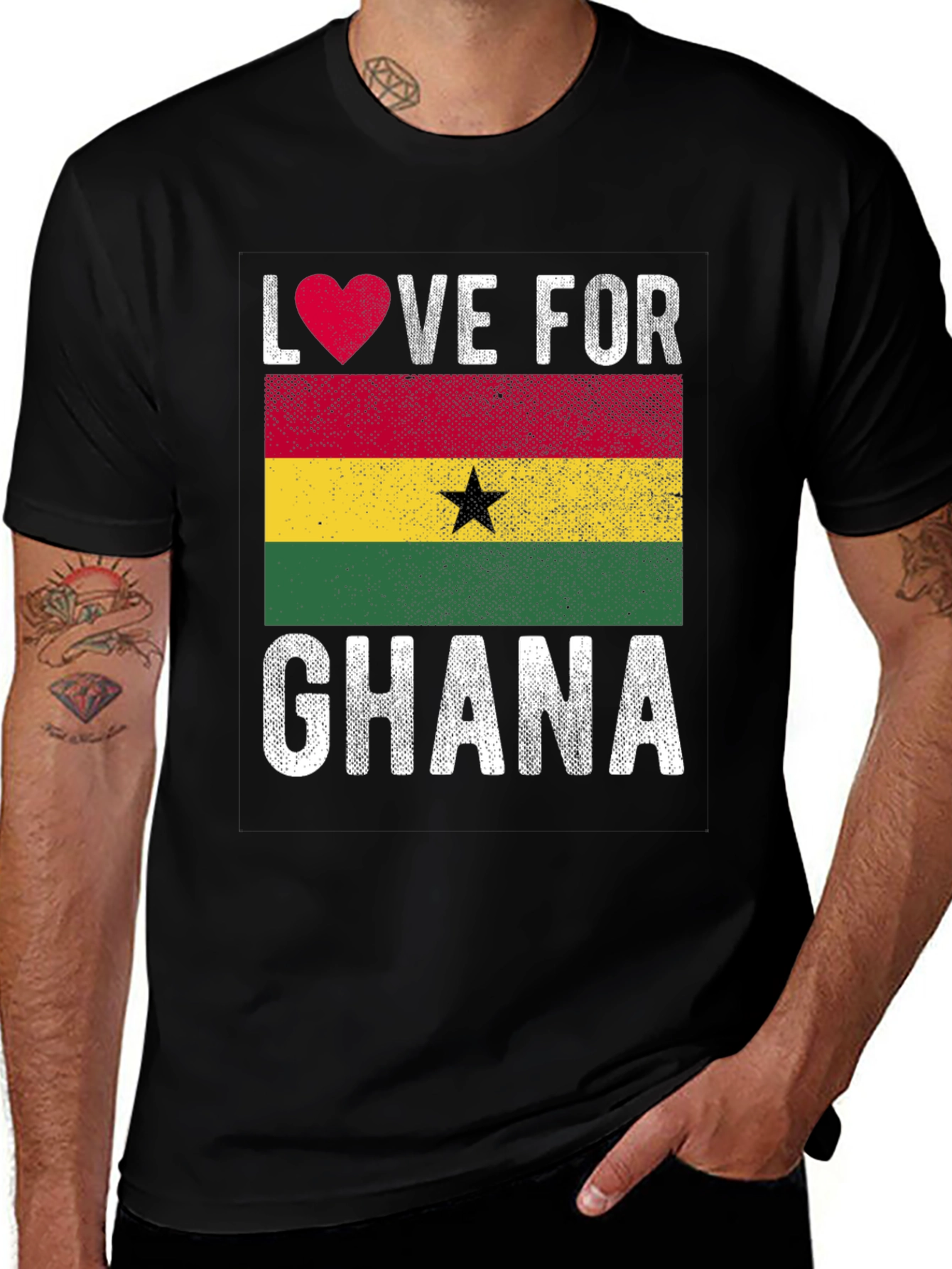 Ghana Love T-Shirt - Patriotic Ghana Flag Tee