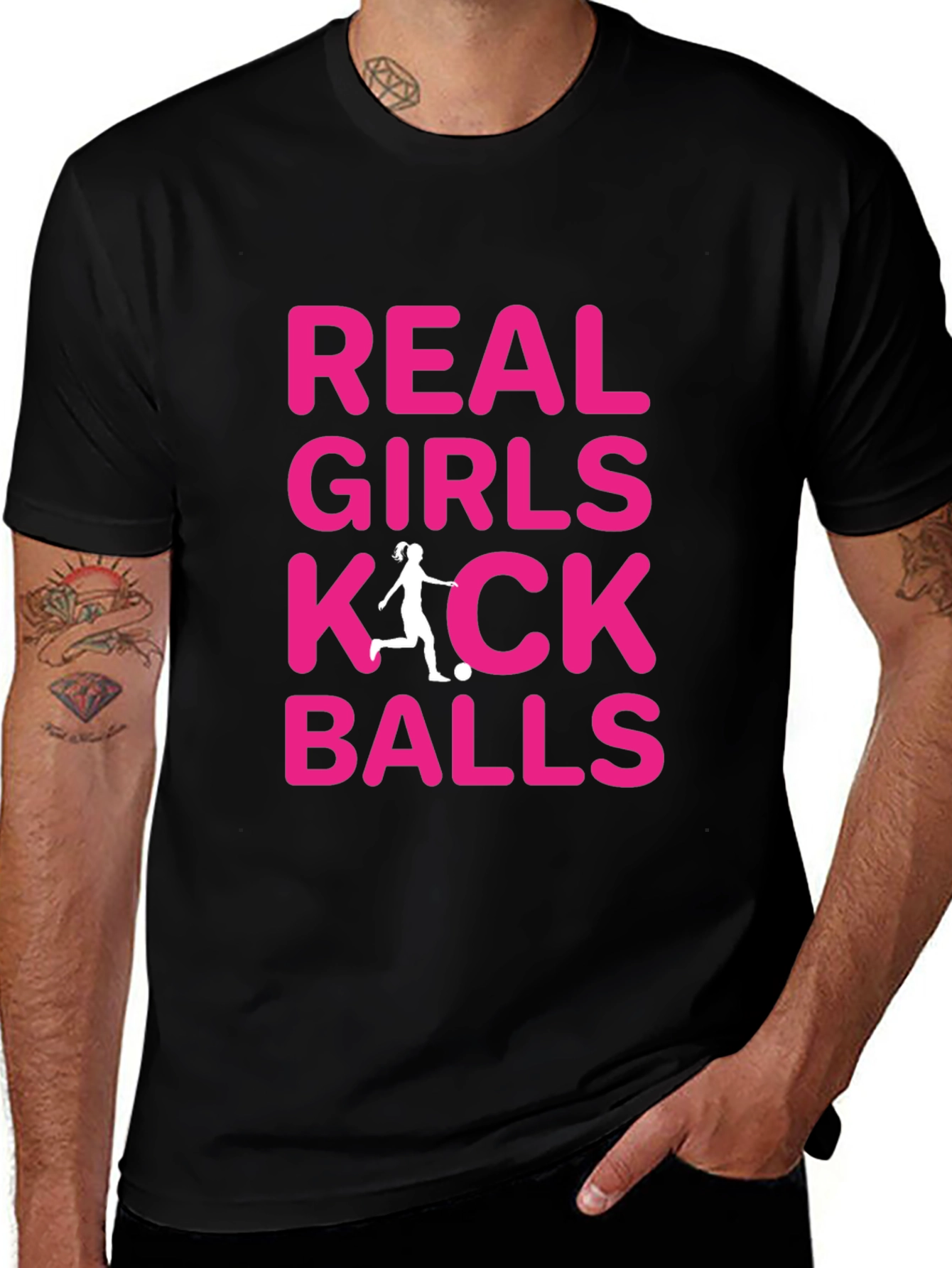 Variant 4 of Real Girls Kick Balls Graphic T-Shirt