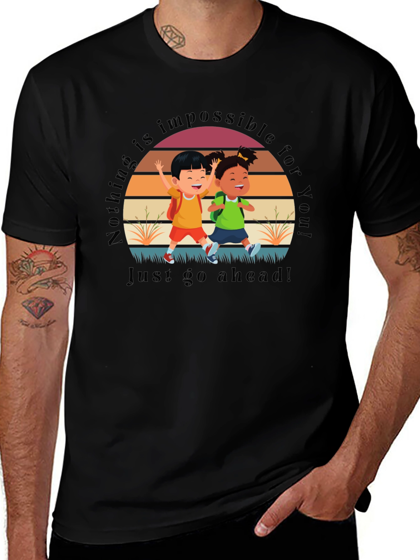 Variant 23 of Inspirational Kids Graphic T-Shirt - 'Nothing is Impossible'