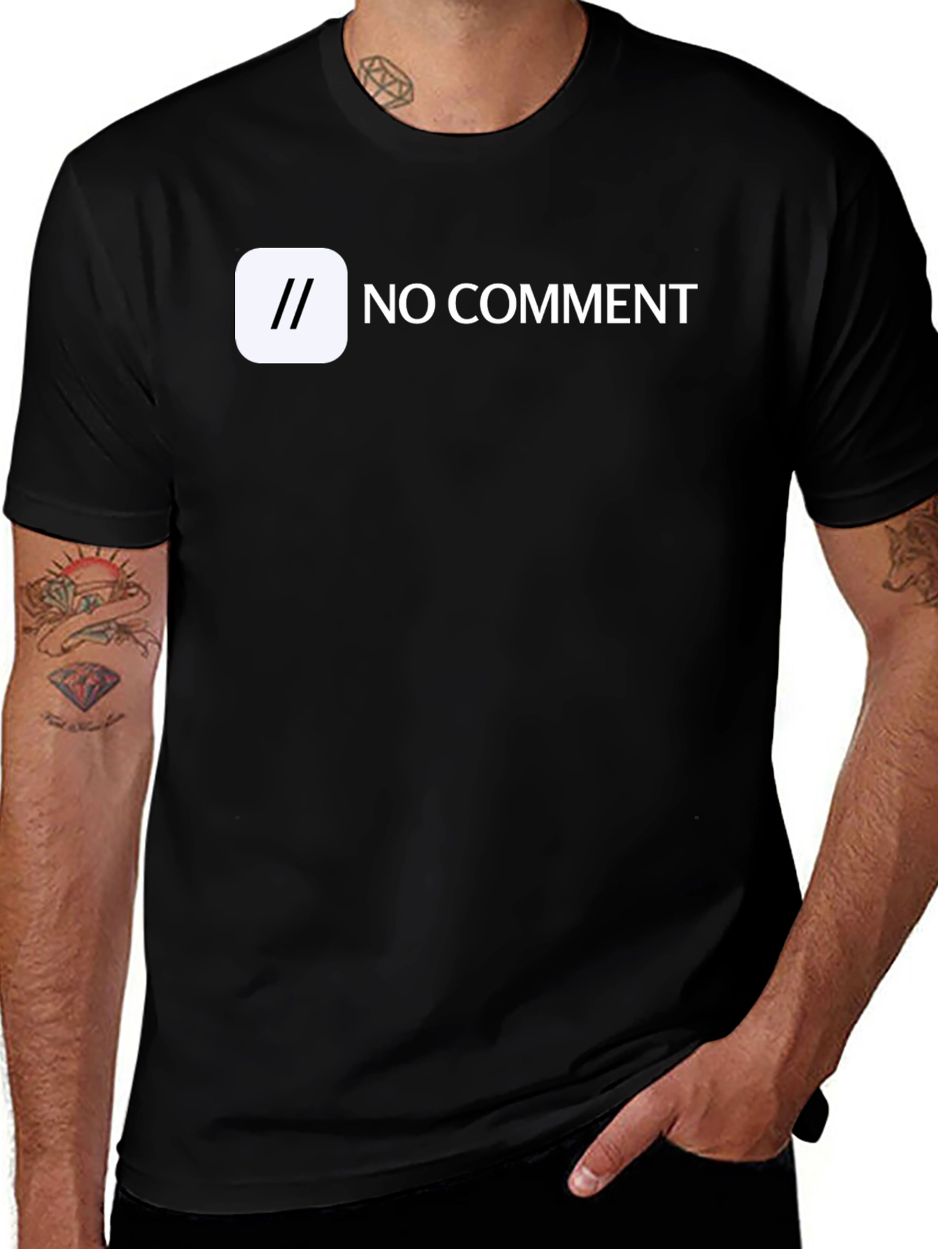 No Comment Black T-Shirt - Sarcastic Humor Tee