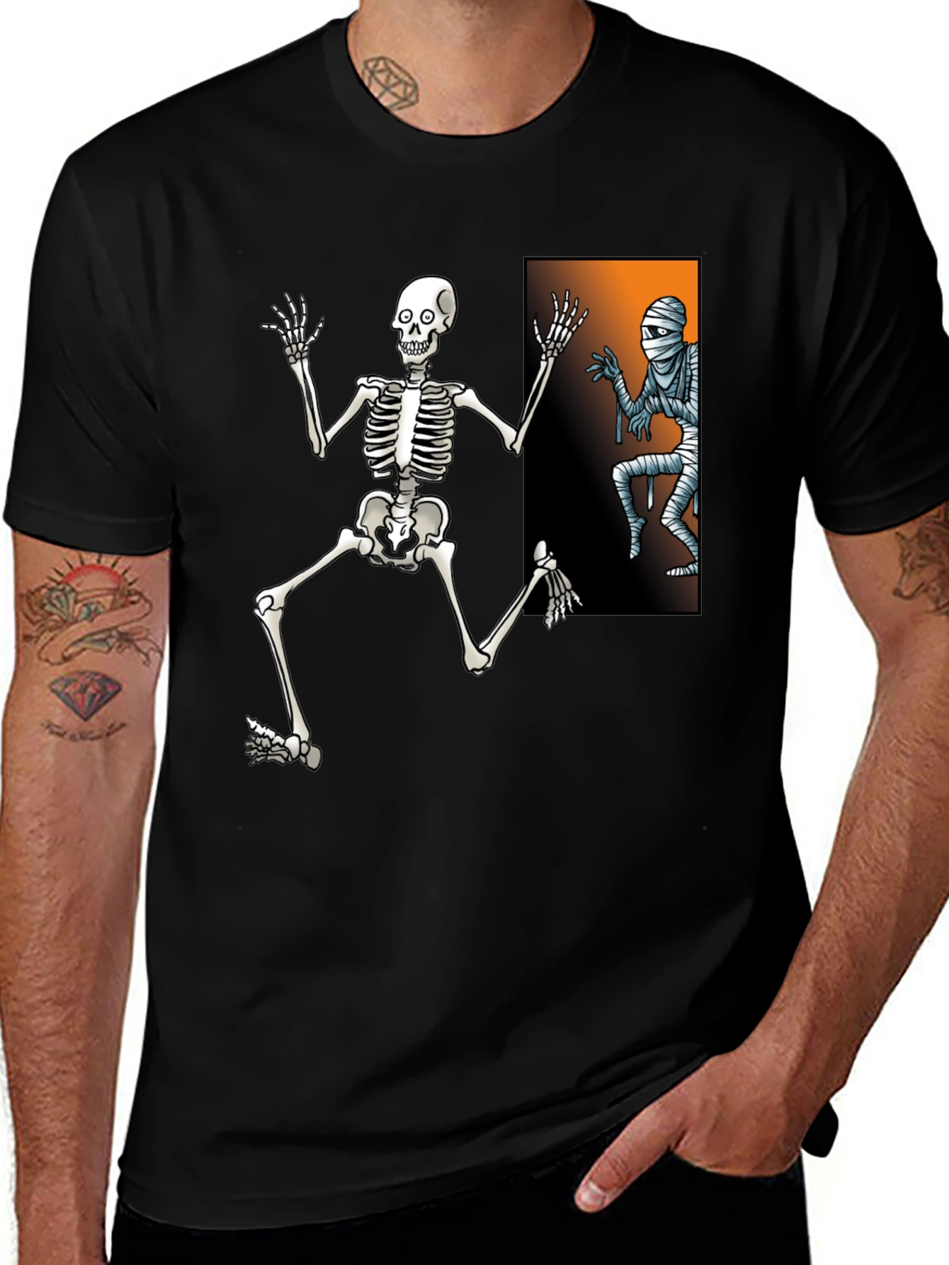 Variant 24 of Spooky Skeleton & Mummy Graphic Tee