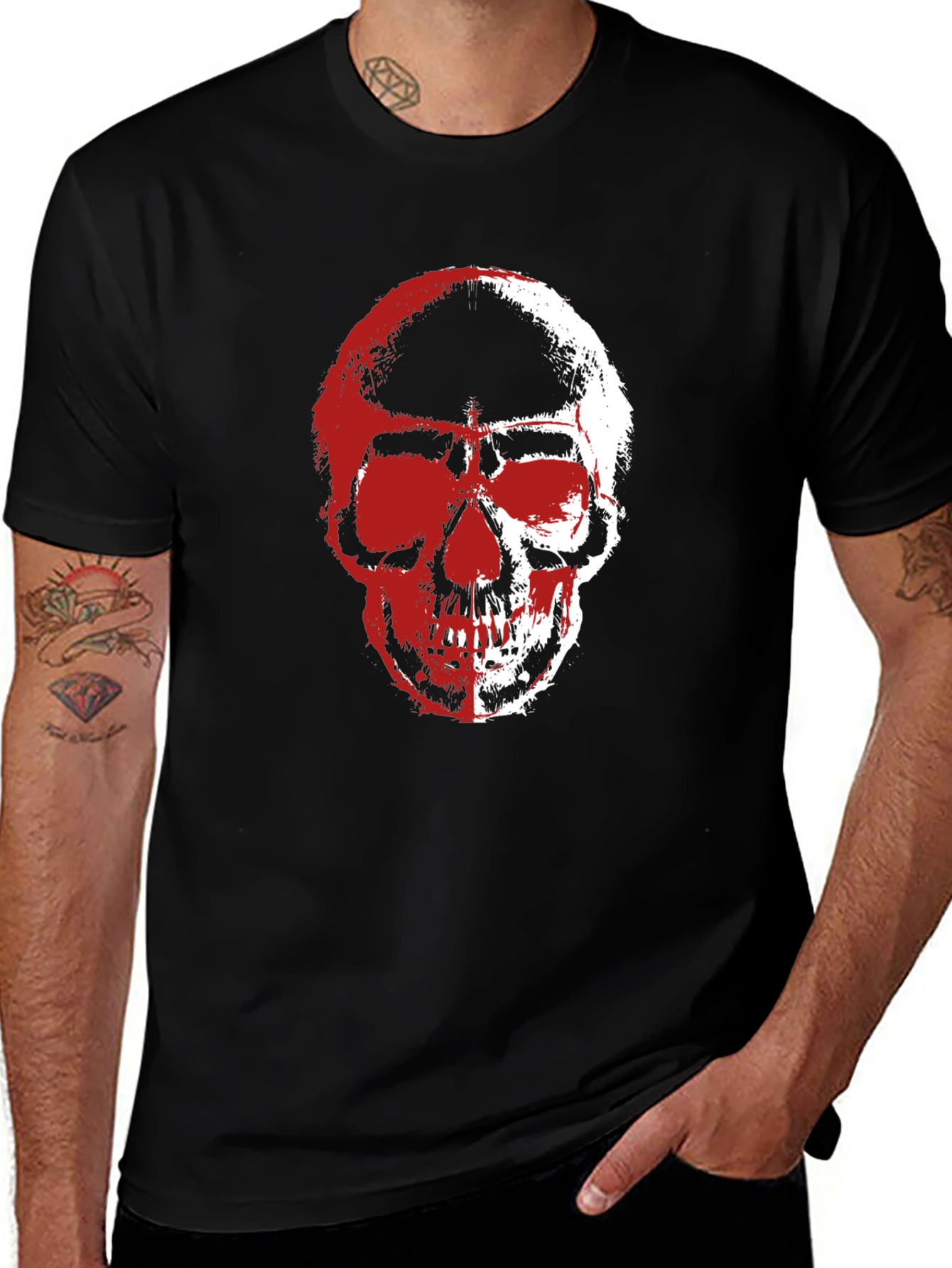 Variant 10 of Skull Graphic Print Black T-Shirt