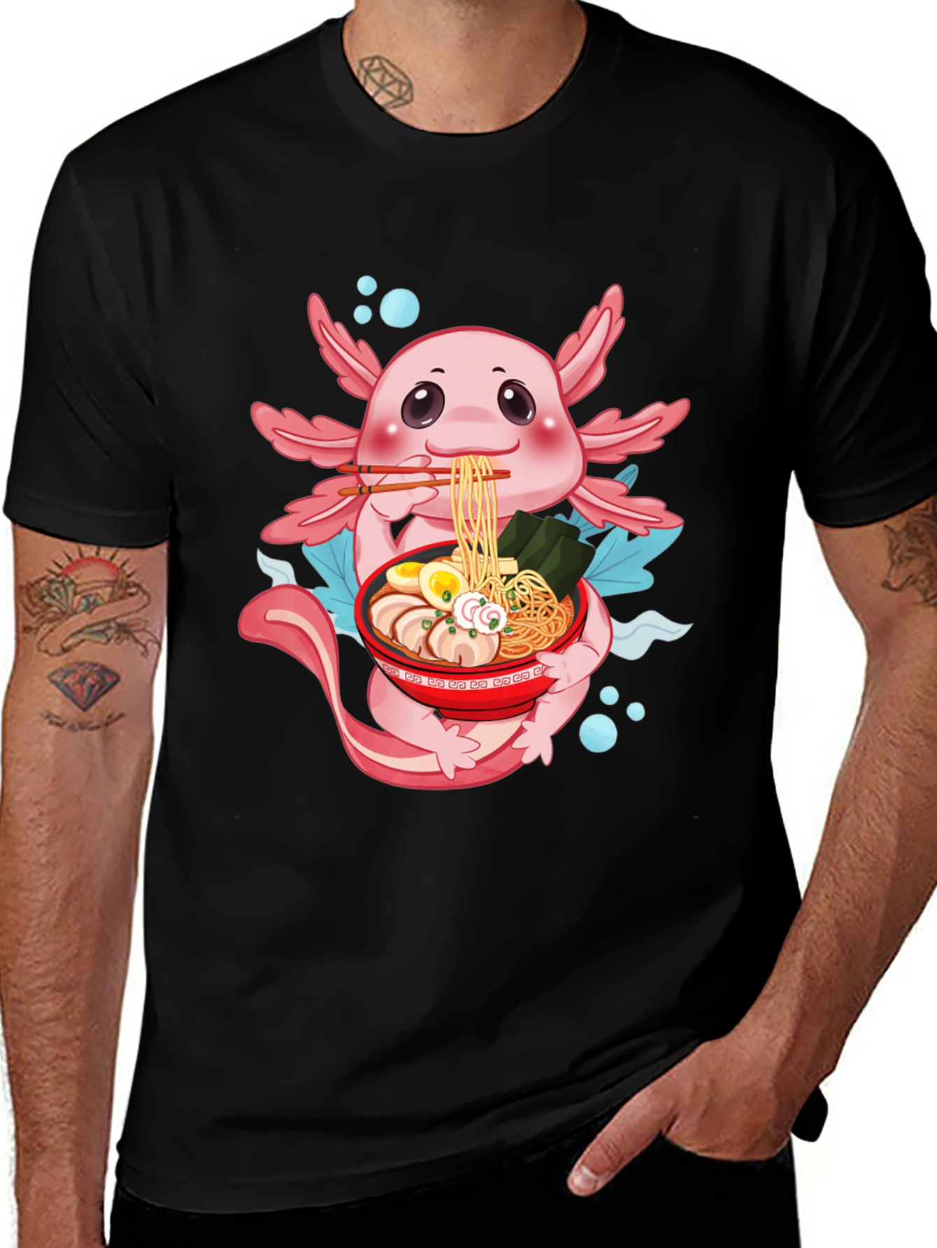 Variant 26 of Axolotl Ramen T-Shirt - Cute Anime Style Tee