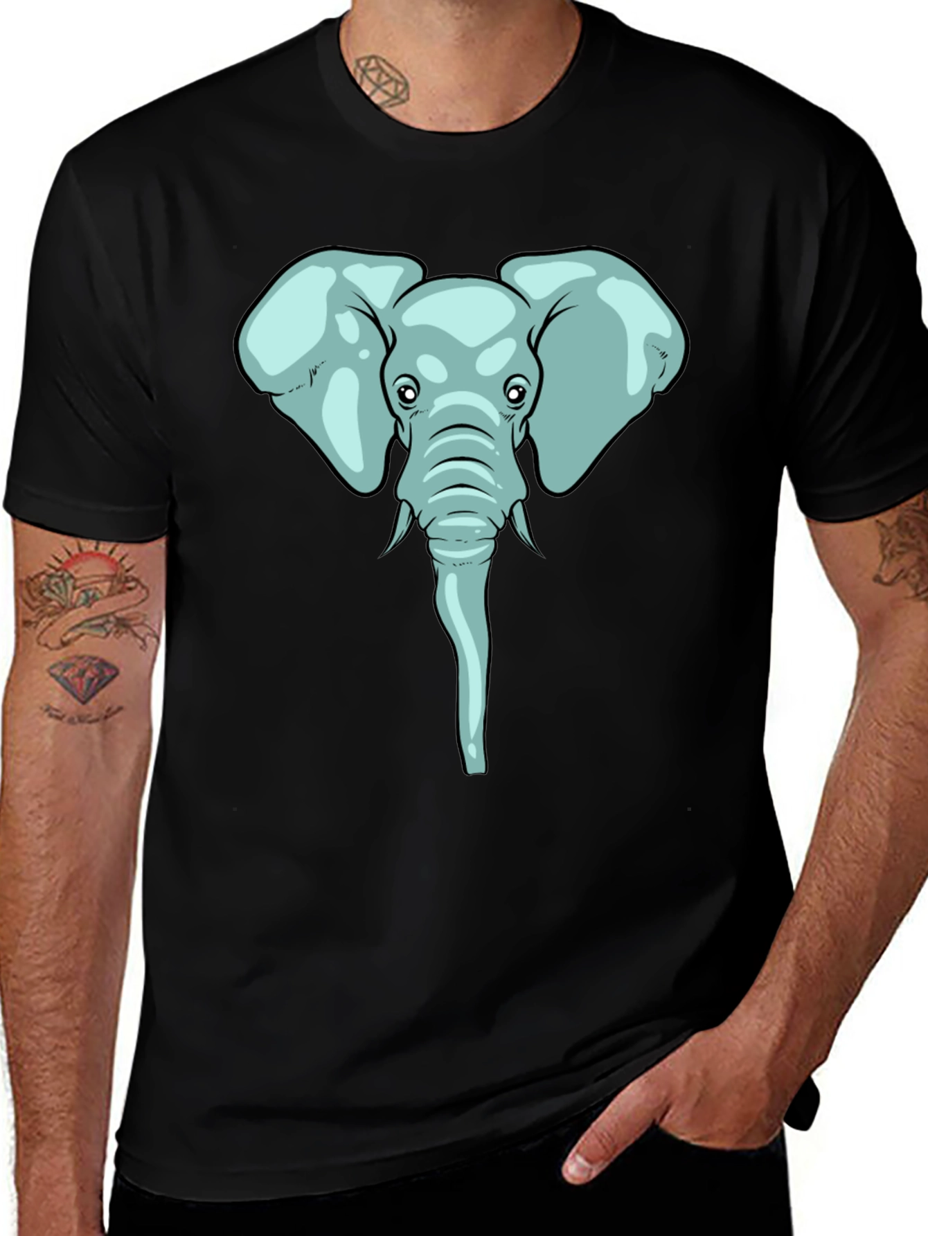 Variant 3 of Elephant Graphic Tee - Soft Cotton Blend