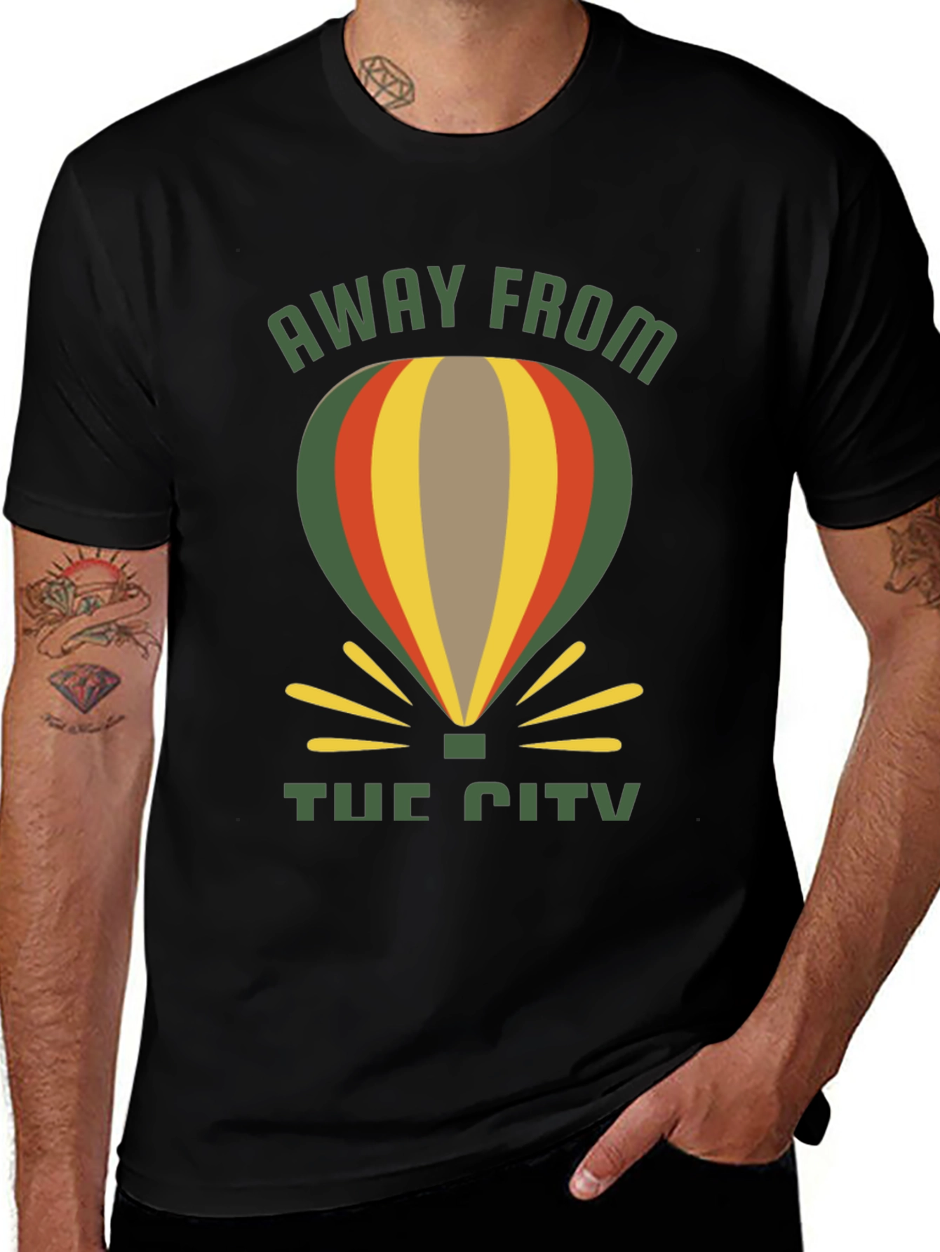 Variant 28 of Away From The City Hot Air Balloon T-Shirt