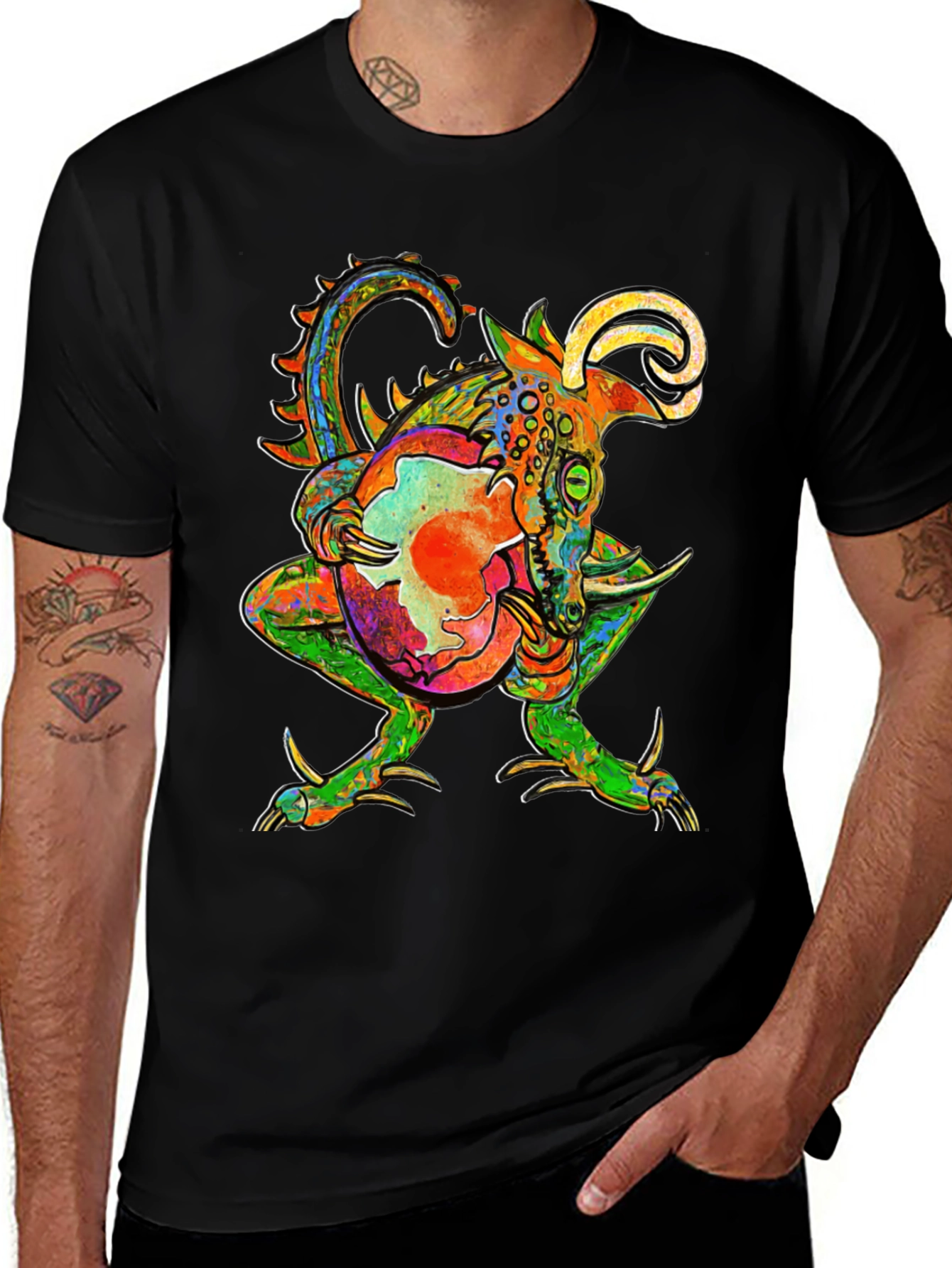 Variant 13 of Vibrant Dragon Graphic Tee - Unique Artistic Design