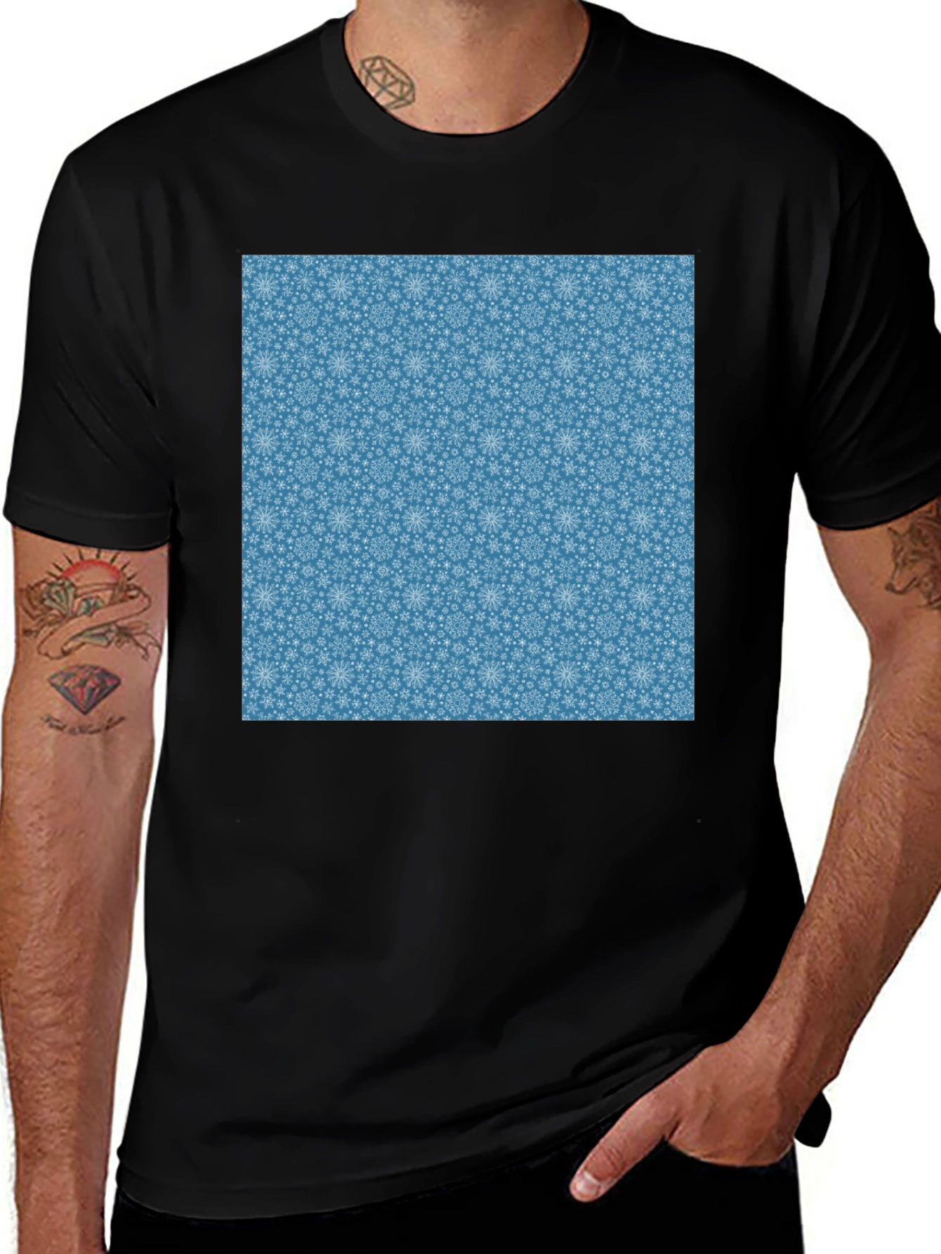 Variant 29 of Snowflake Pattern Tee - Soft & Stylish