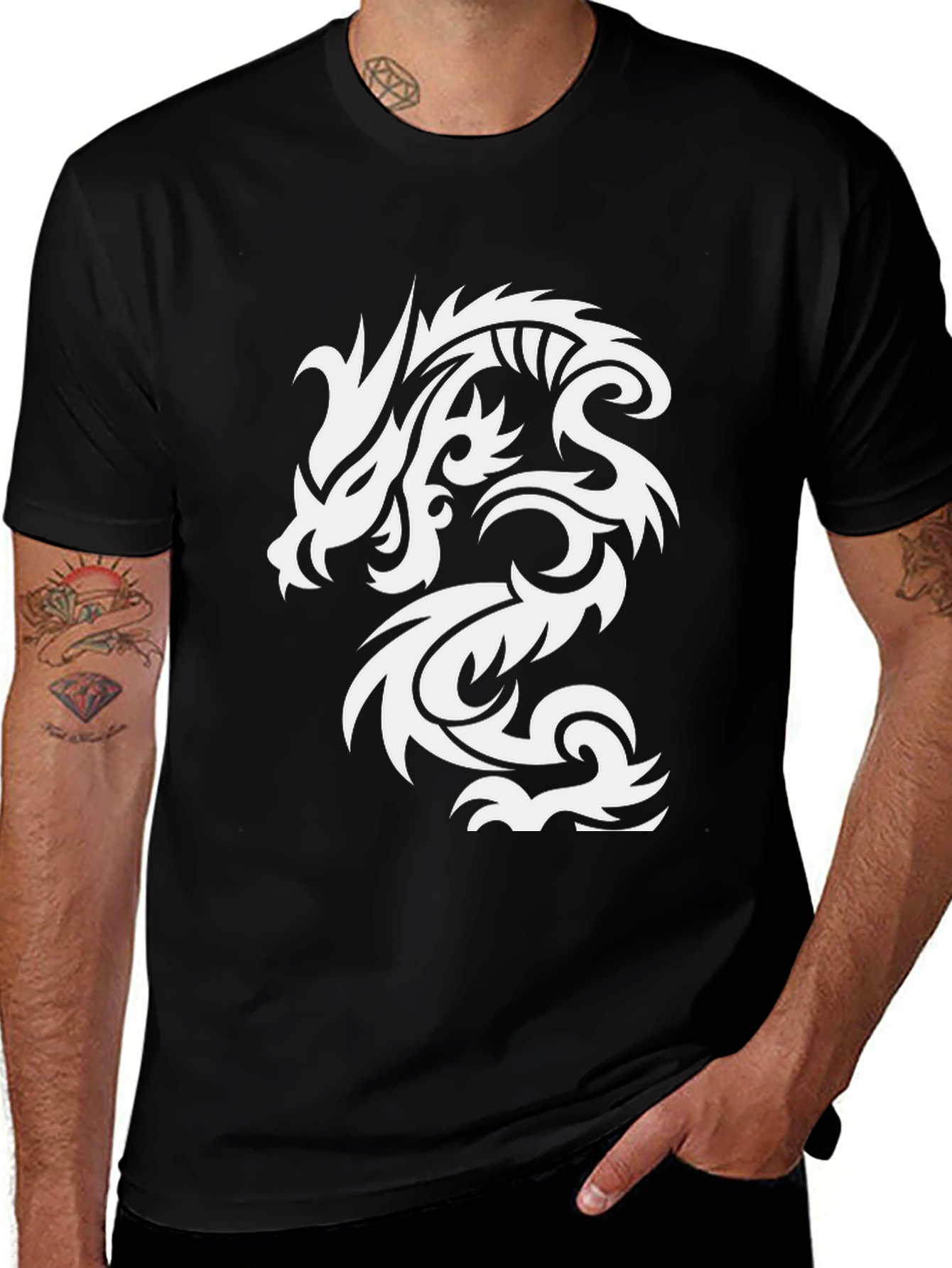 Variant 16 of Dragon Graphic Tee - Black