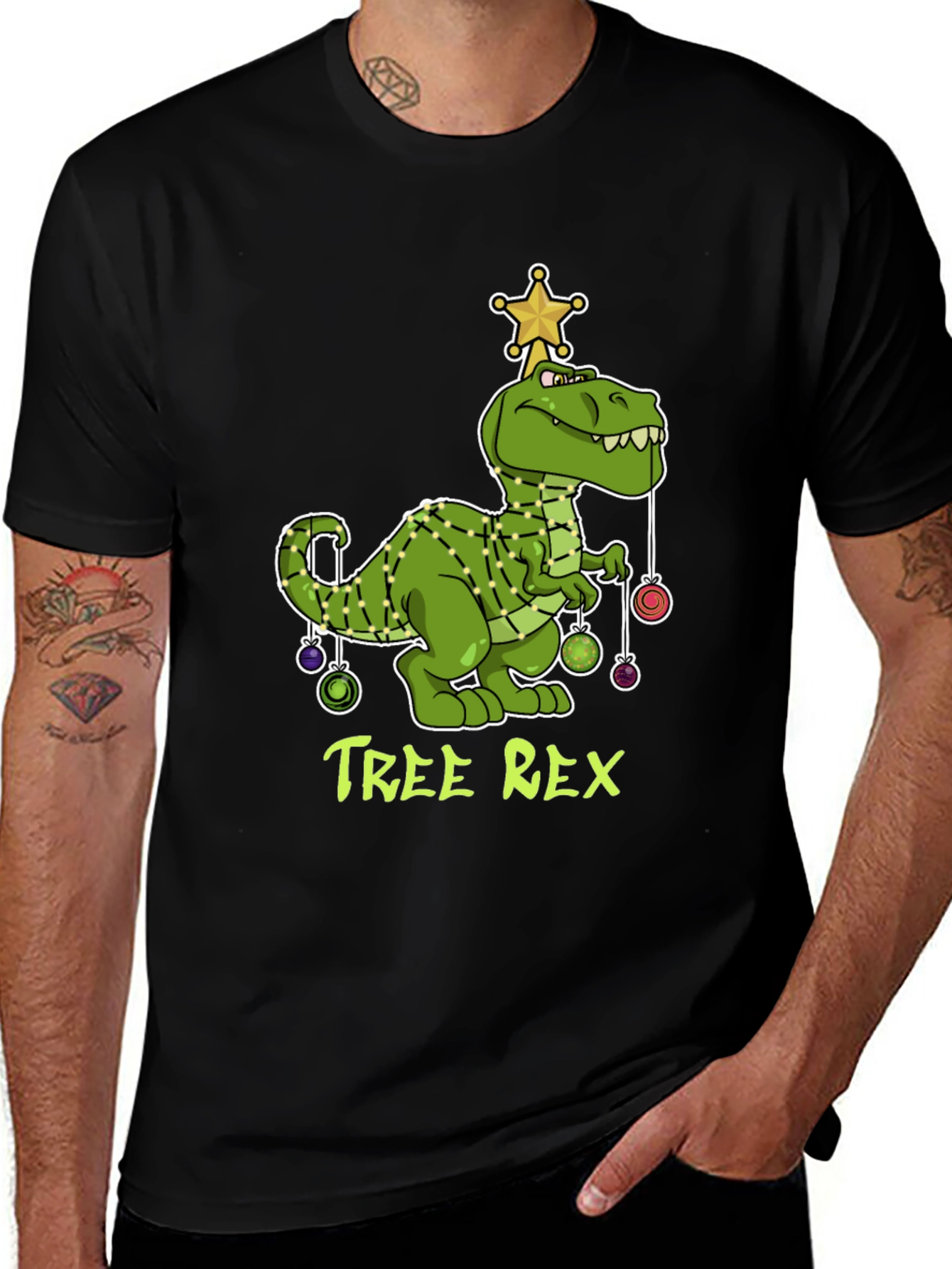 Variant 4 of Tree Rex T-Shirt - Dinosaur Christmas Tee