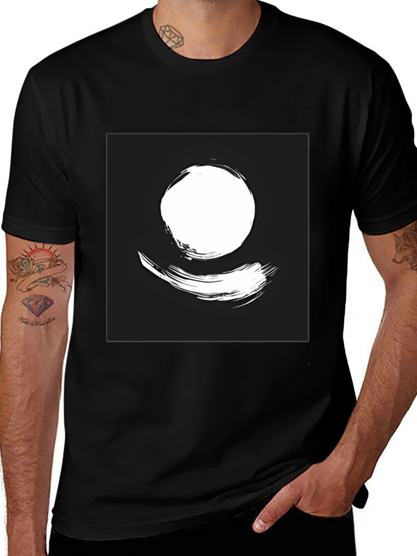 Variant 17 of Enso Circle Brushstroke Graphic T-Shirt