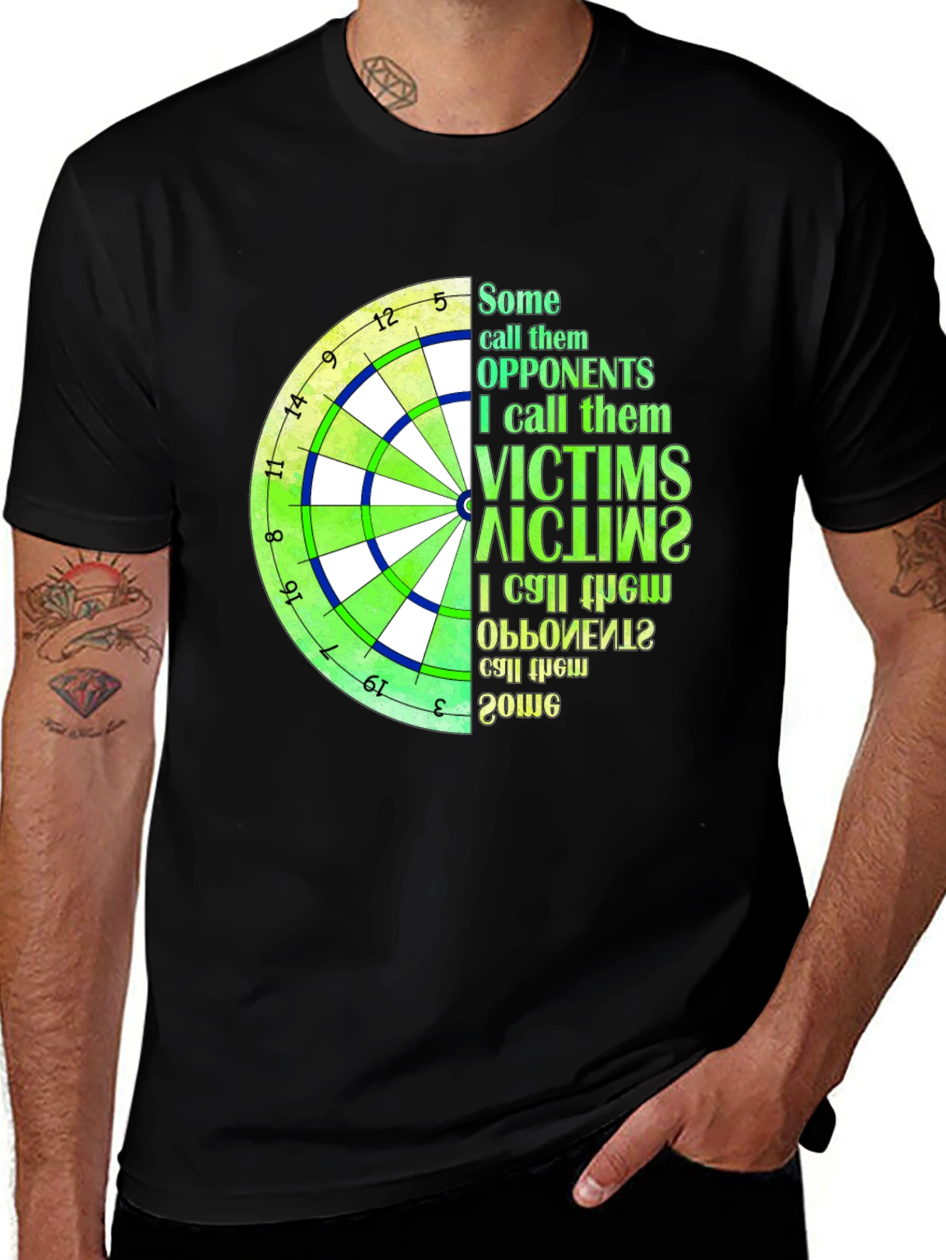 Variant 19 of Dartboard Victims T-Shirt - Funny Dart Player Tee