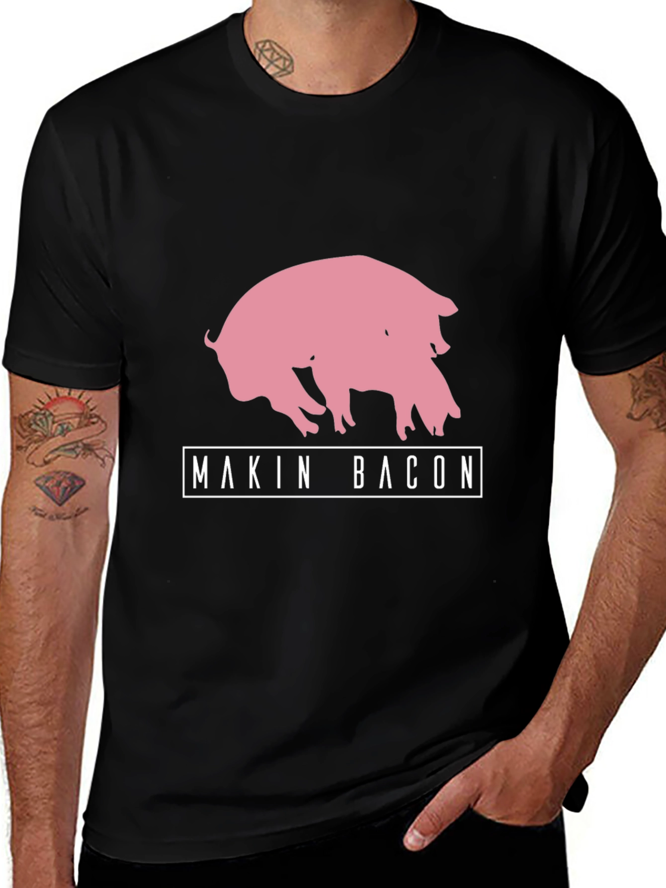 Variant 14 of Makin Bacon Pig Graphic T-Shirt