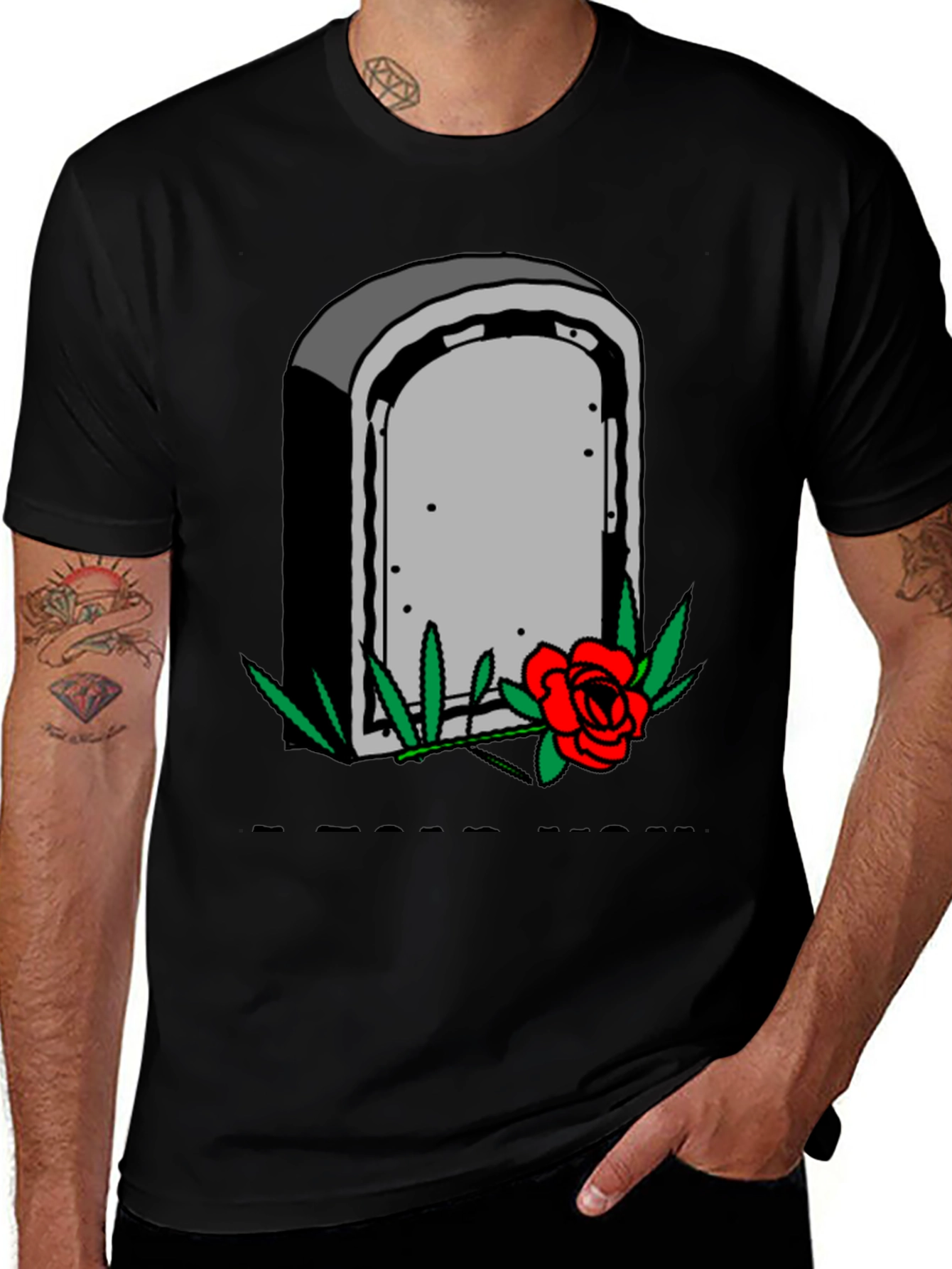 Variant 6 of Grave & Rose Graphic T-Shirt - Edgy Casual Wear