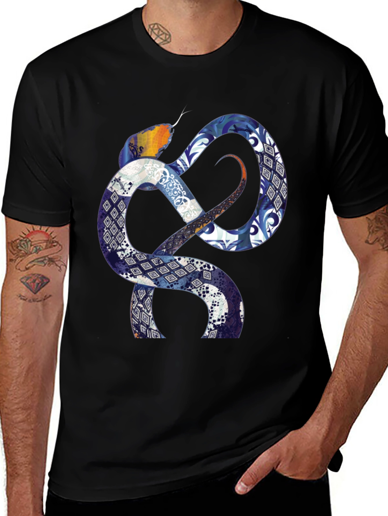 Variant 30 of Serpentine Pattern Graphic T-Shirt - Bold Statement Tee