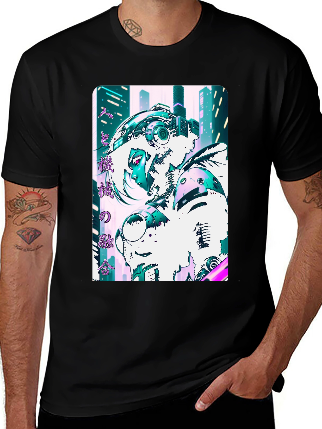 Variant 17 of Cyberpunk Anime T-Shirt