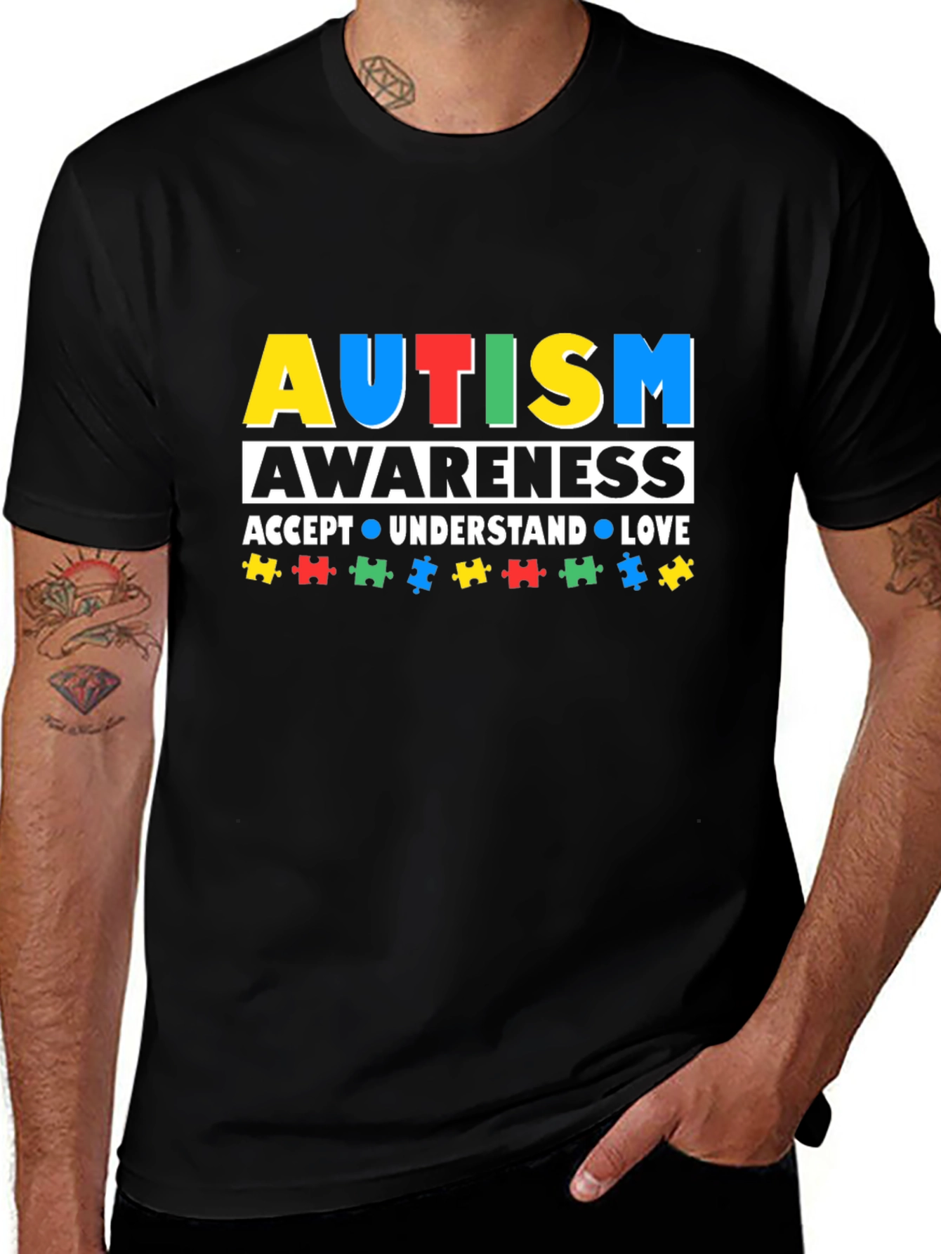 Autism Awareness T-Shirt - Accept, Understand, Love