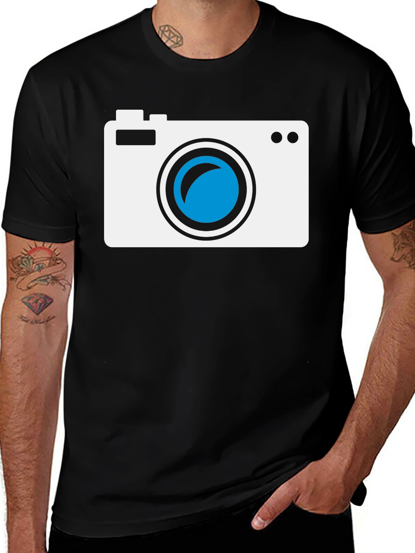 Variant 19 of Camera Graphic Tee - Black Cotton T-Shirt