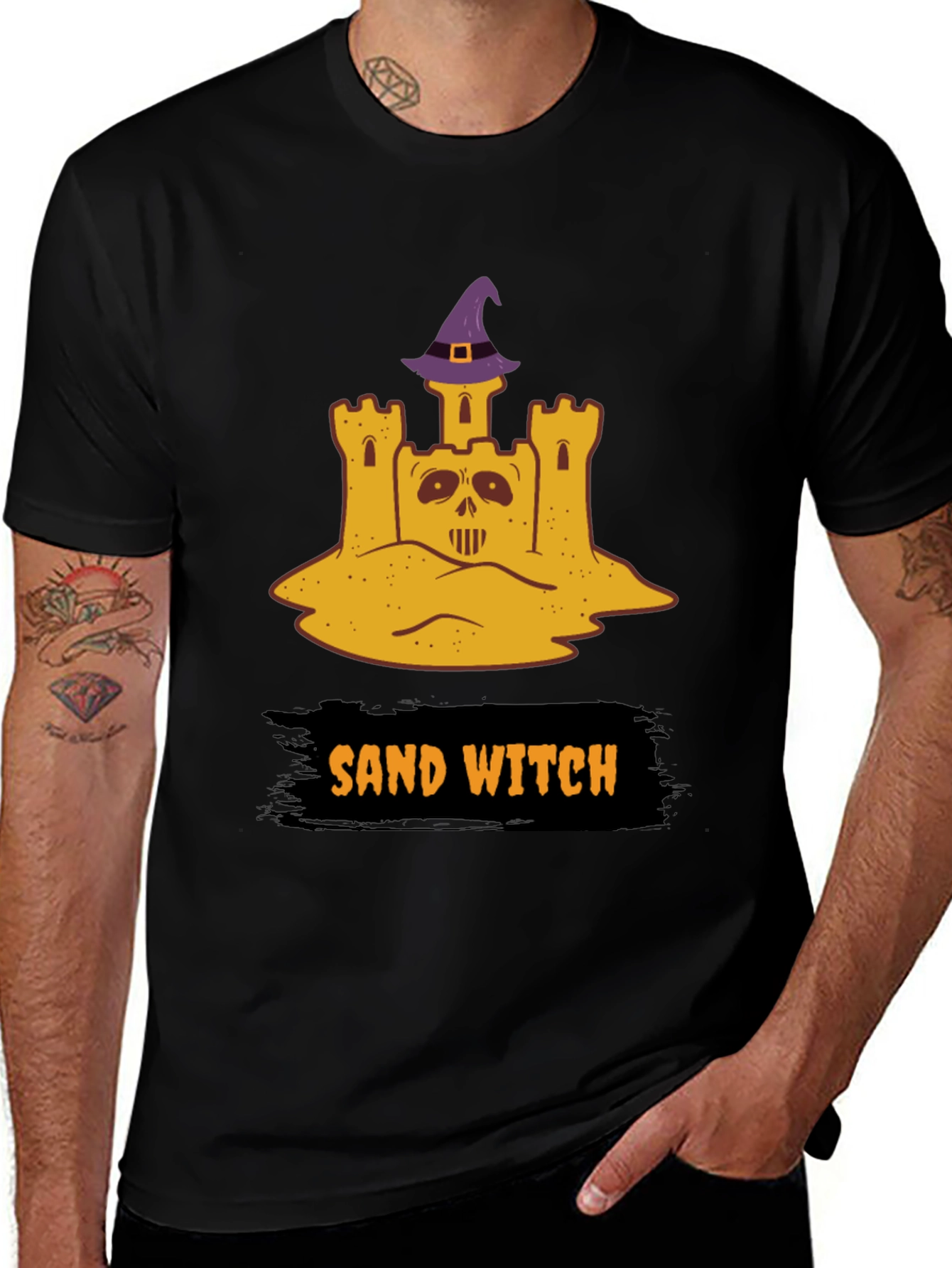 Sand Witch Halloween T-Shirt - Spooky Sandcastle
