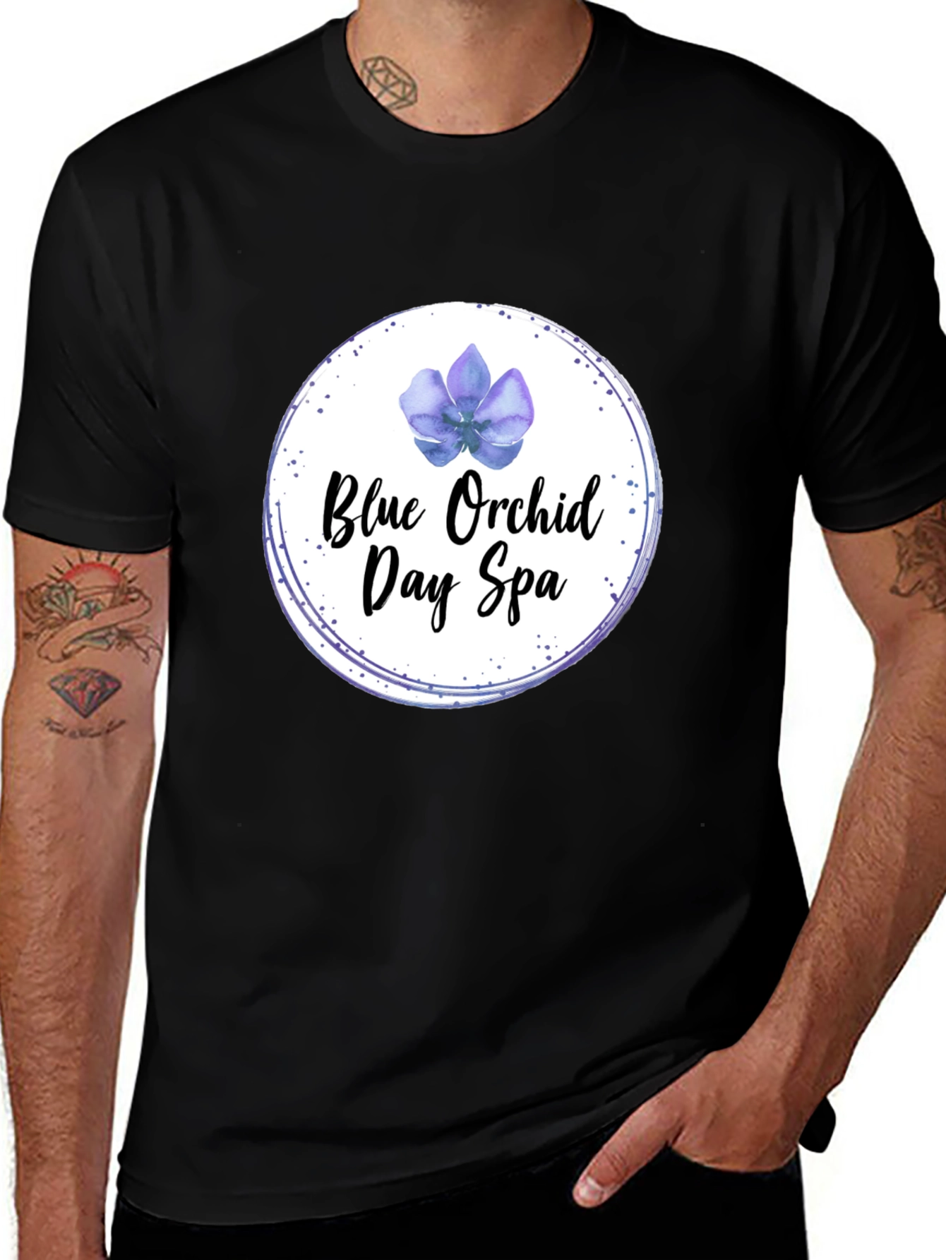 Variant 16 of Blue Orchid Day Spa Black T-Shirt
