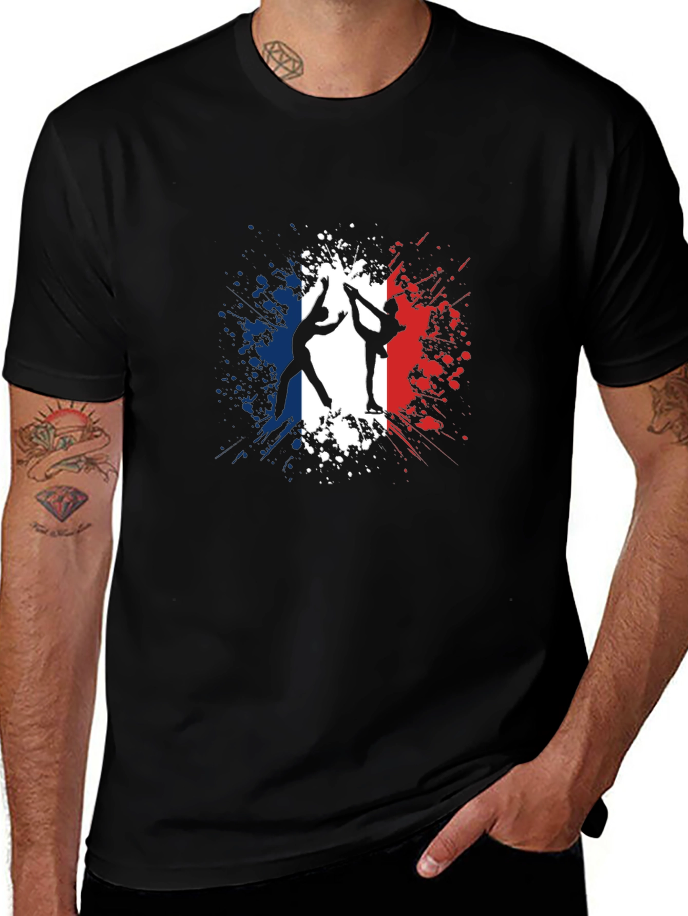 Variant 30 of Figure Skating France Flag Graphic T-Shirt