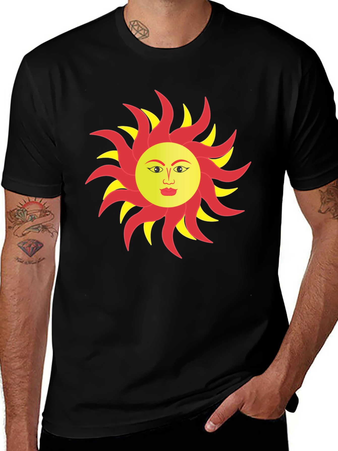 Sun Face Graphic T-Shirt - Bold & Unique Design