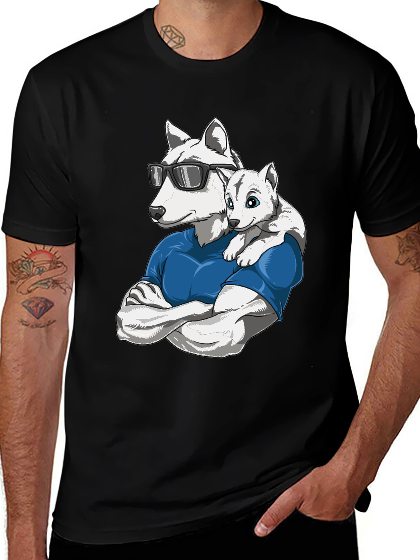 Variant 7 of Cool Husky Dad T-Shirt - Dog Lover Apparel
