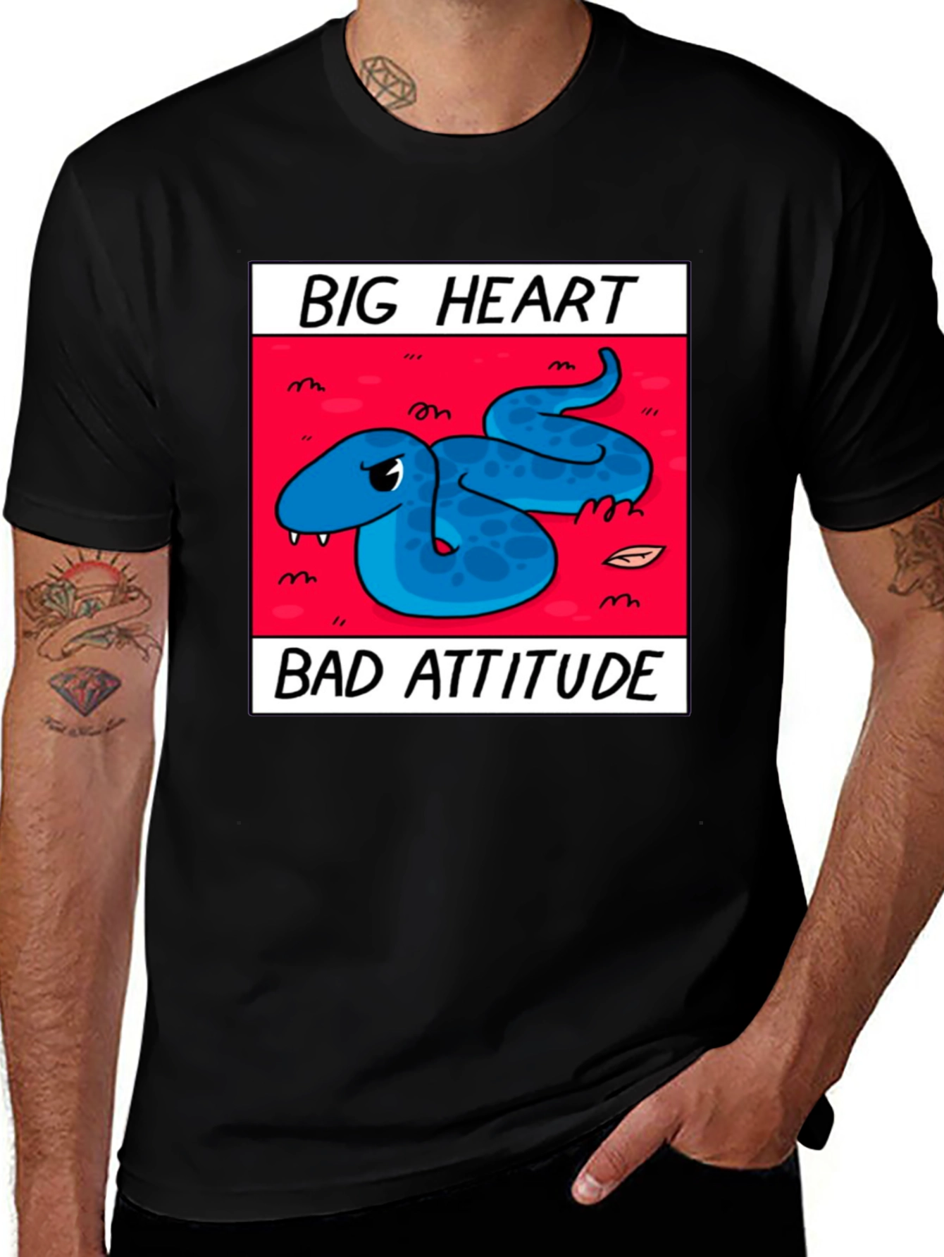 Variant 8 of Big Heart Bad Attitude Snake Graphic T-Shirt