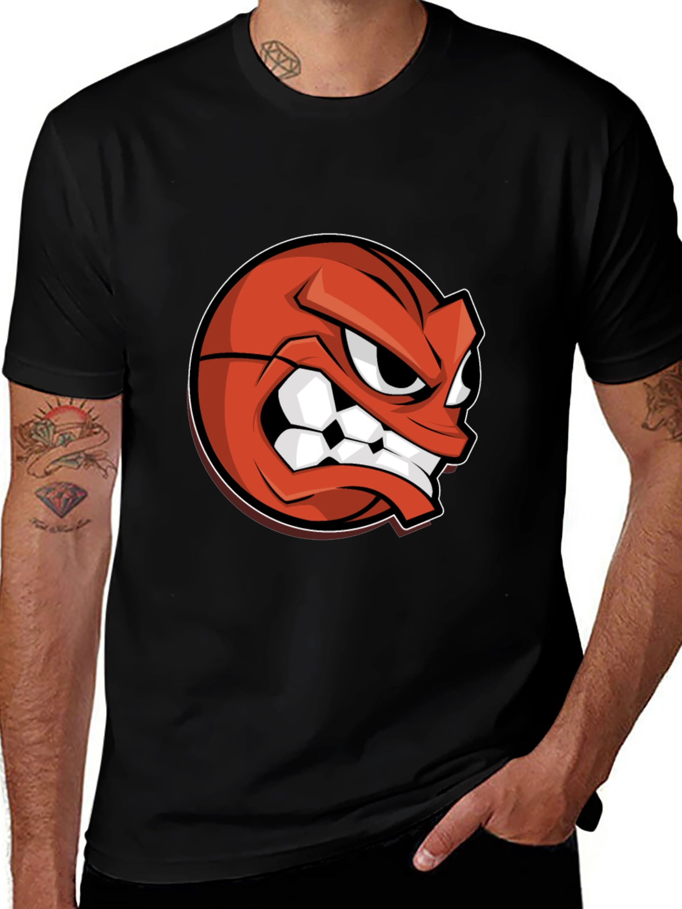 Variant 8 of Angry Basketball Cartoon Graphic Tee
