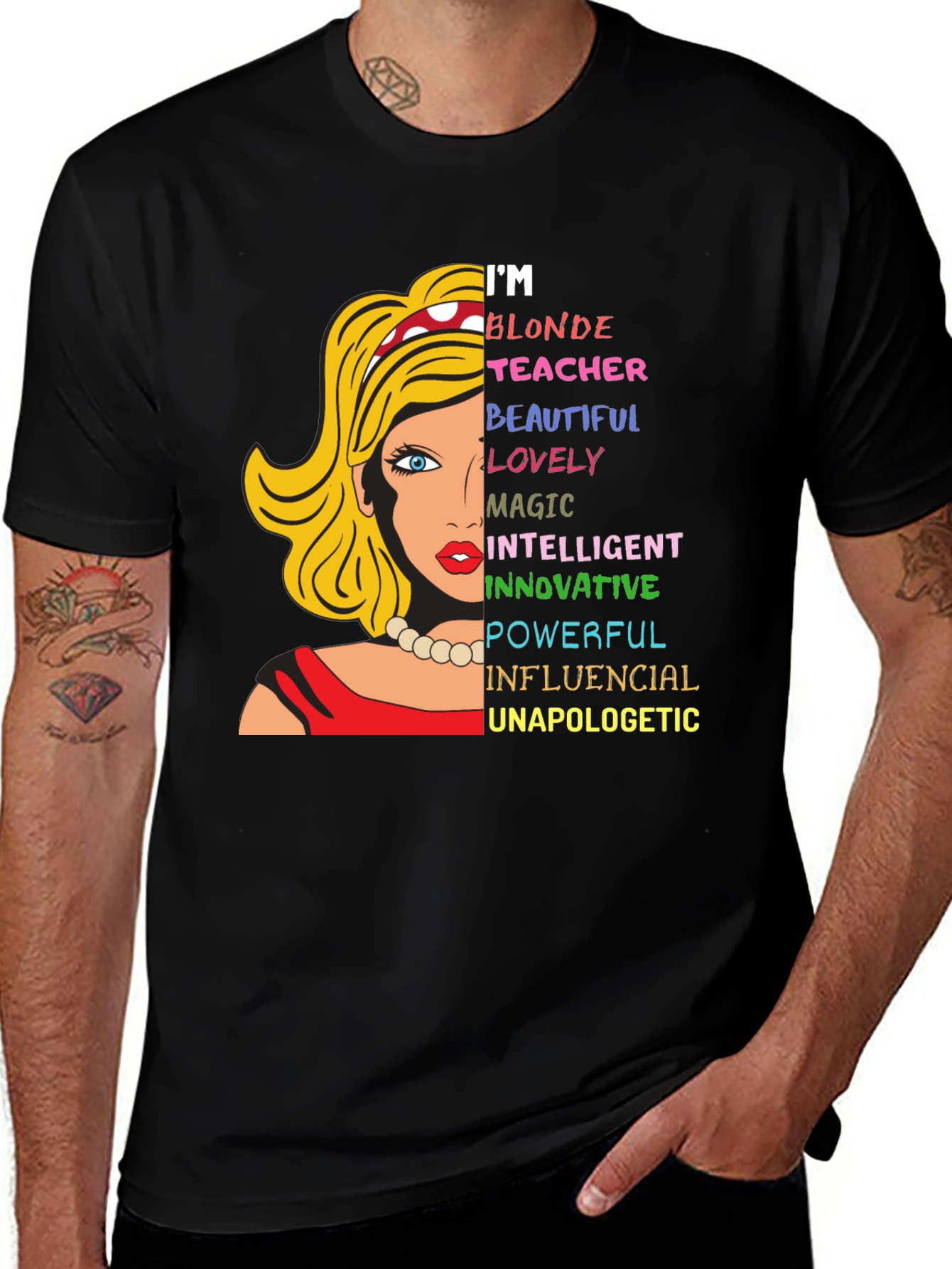 Blonde Teacher Graphic Tee - Empowering Women's T-Shirt