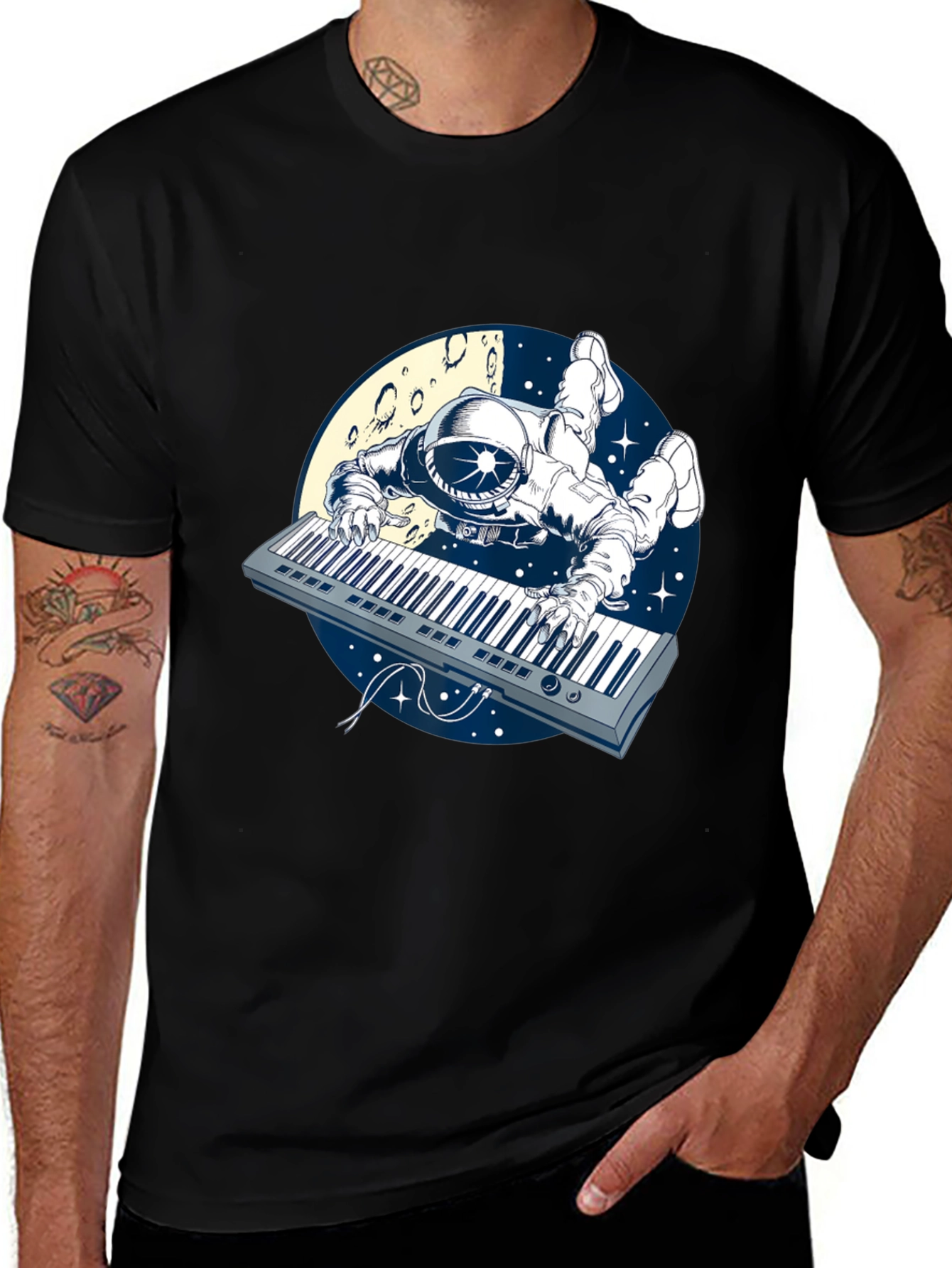 Variant 29 of Astronaut Keyboardist Graphic T-Shirt
