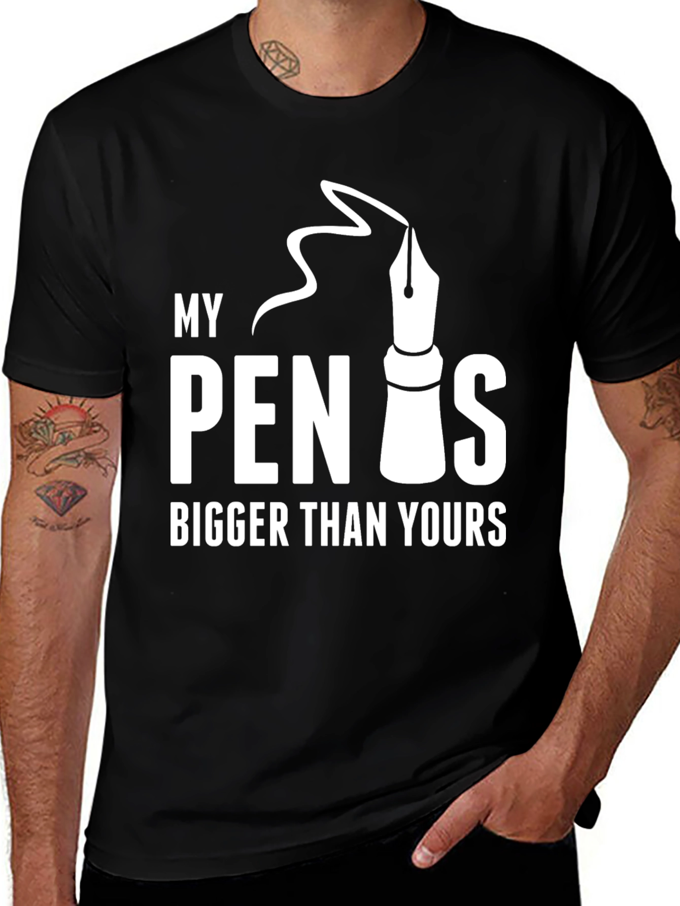 Variant 3 of My Pen Is Bigger Than Yours - Graphic T-Shirt