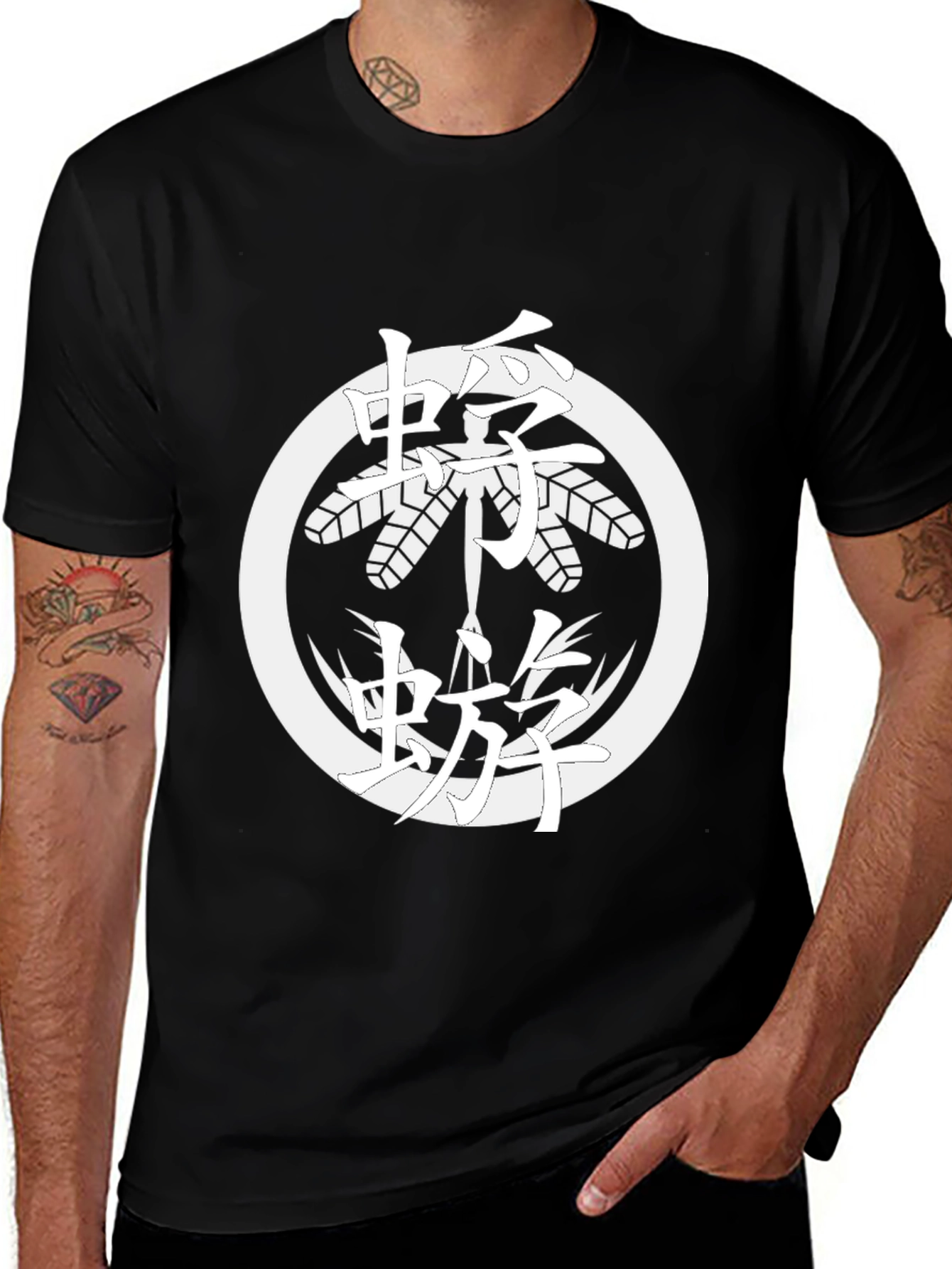 Variant 11 of Japanese Crest Insect T-Shirt - Black