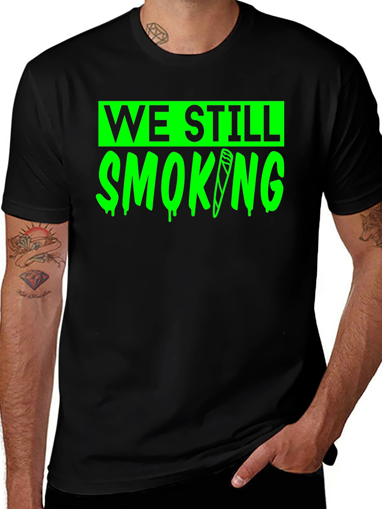Variant 29 of We Still Smoking Graphic Tee - Bold Black T-Shirt