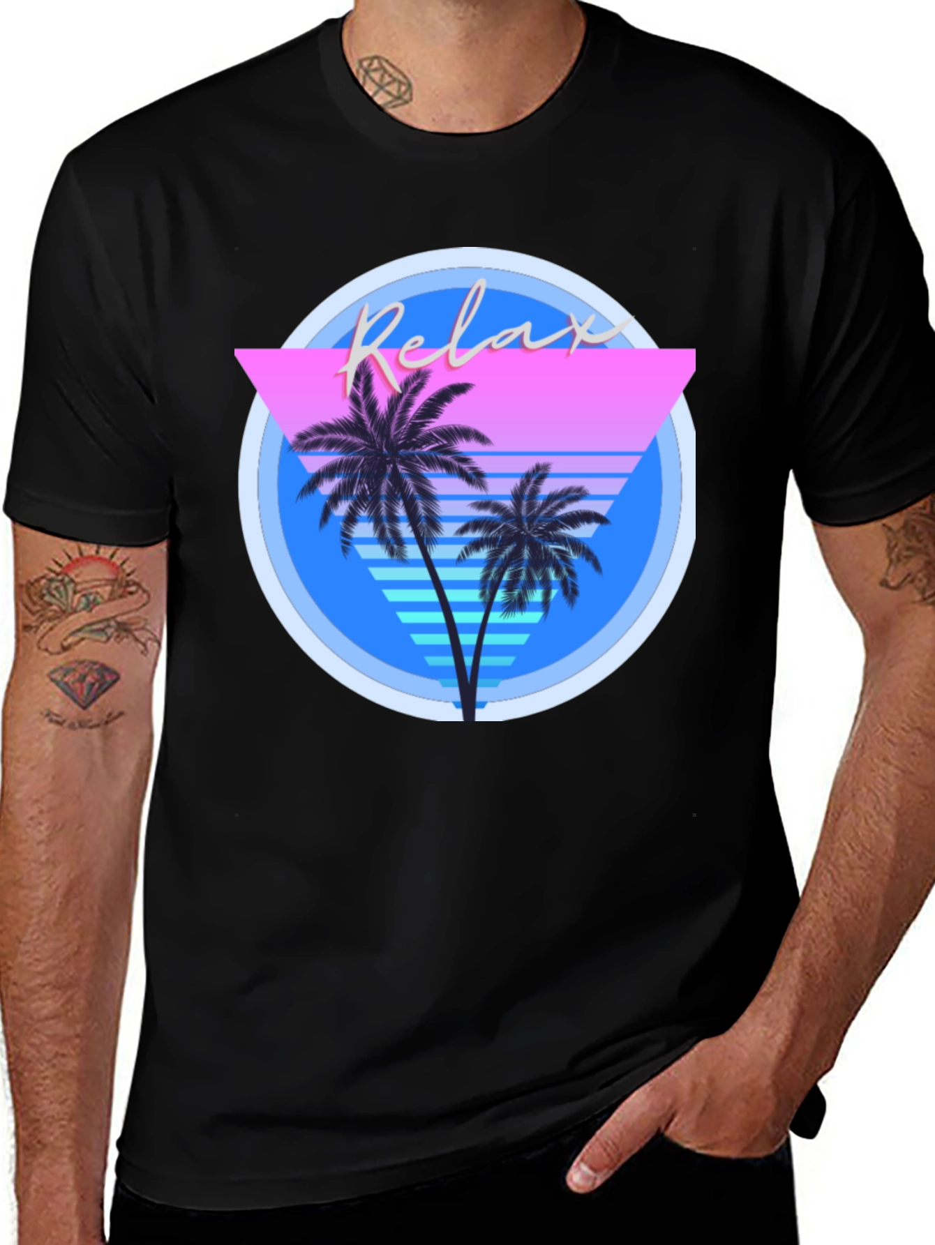 Variant 20 of Relax Palm T-Shirt: Retro Summer Vibes