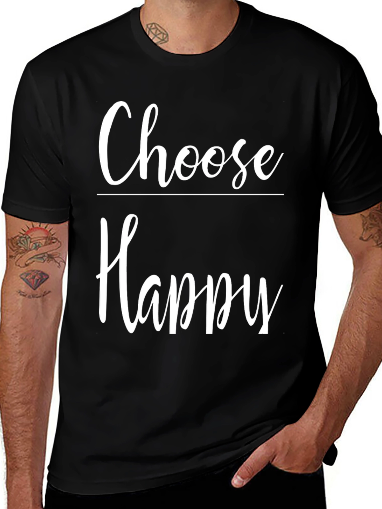 Variant 7 of Choose Happy Graphic Tee - Stylish Comfort