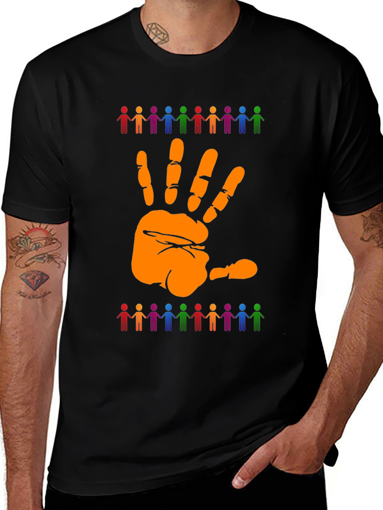 Unity Hand Graphic T-Shirt - Black