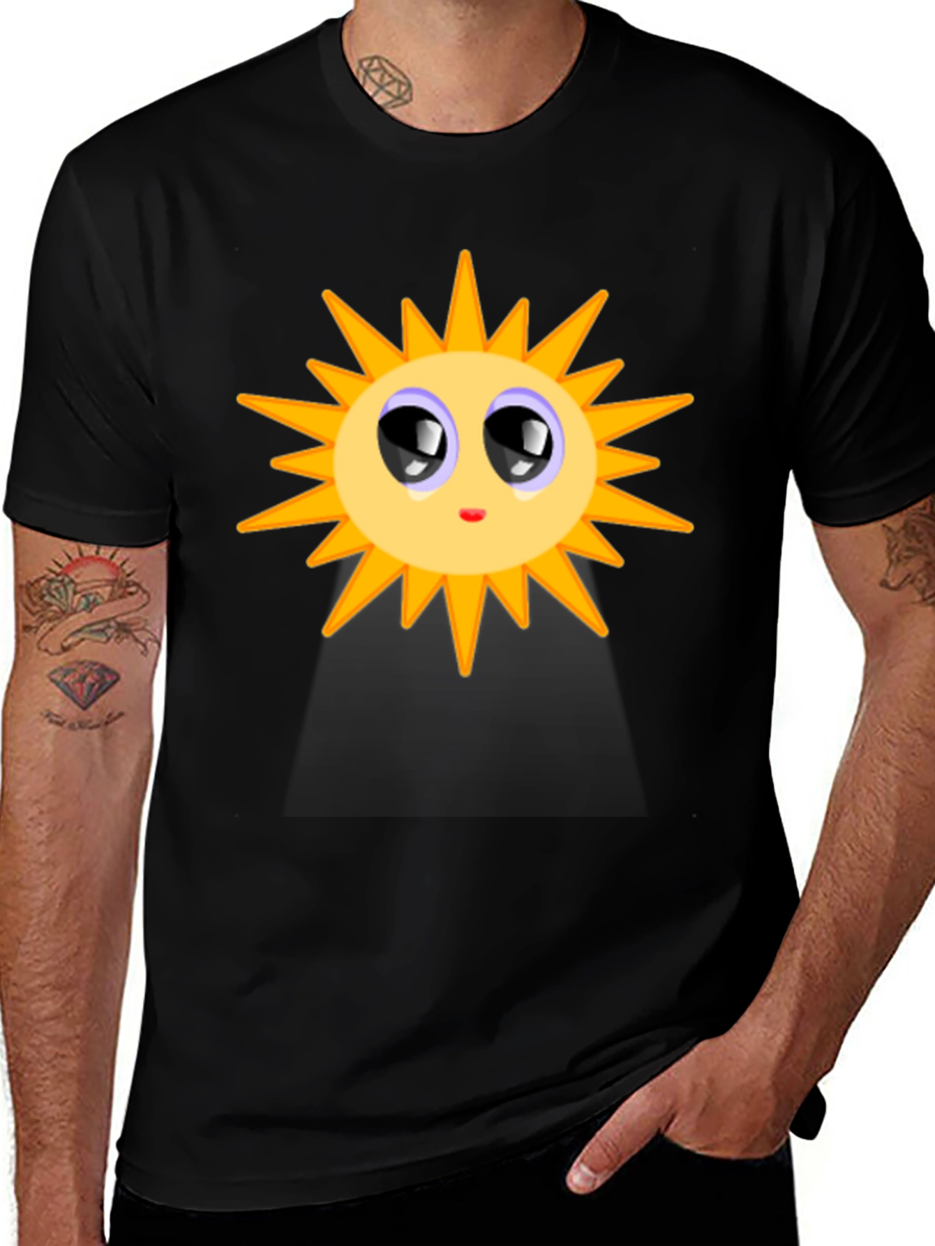 Variant 5 of Cute Sun Graphic Black T-Shirt