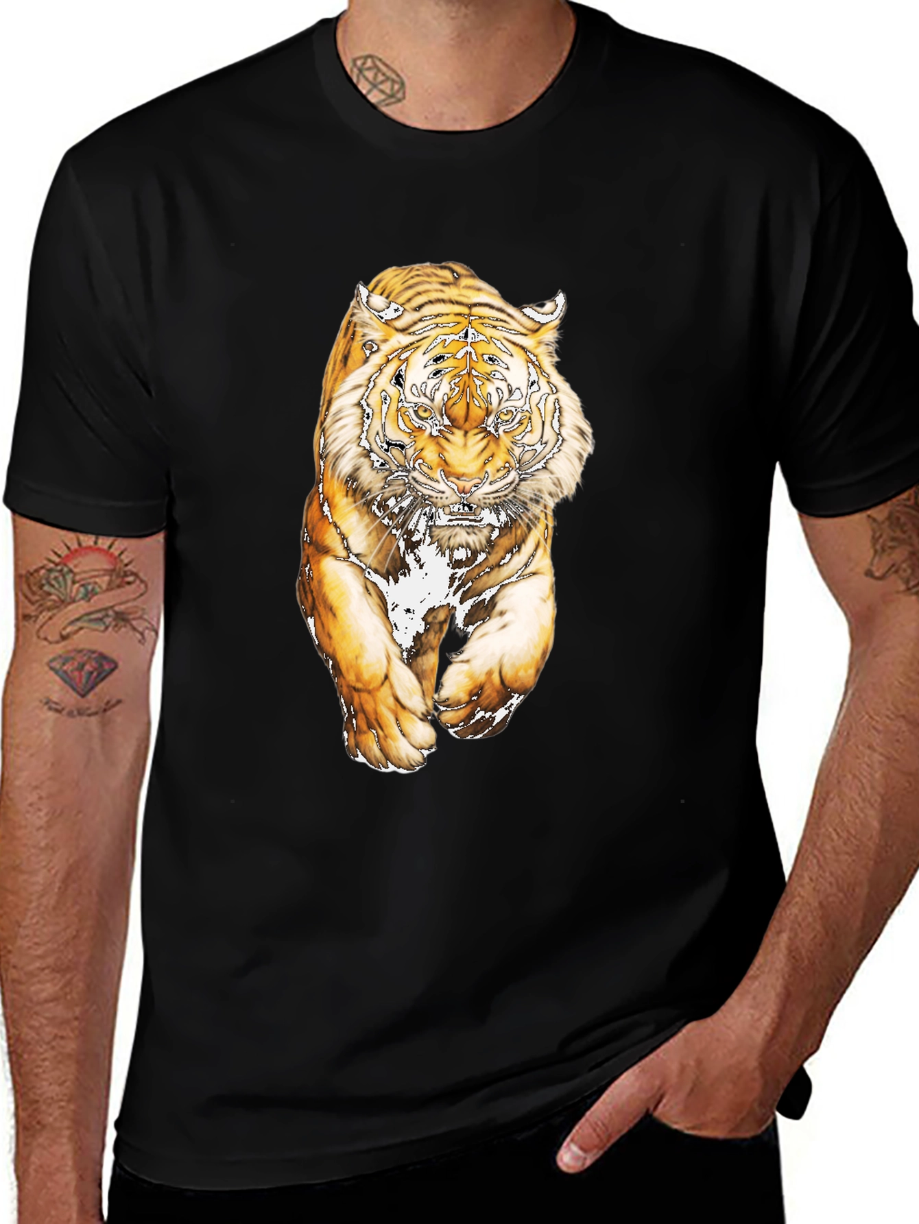 Variant 7 of Black Tiger Graphic T-Shirt
