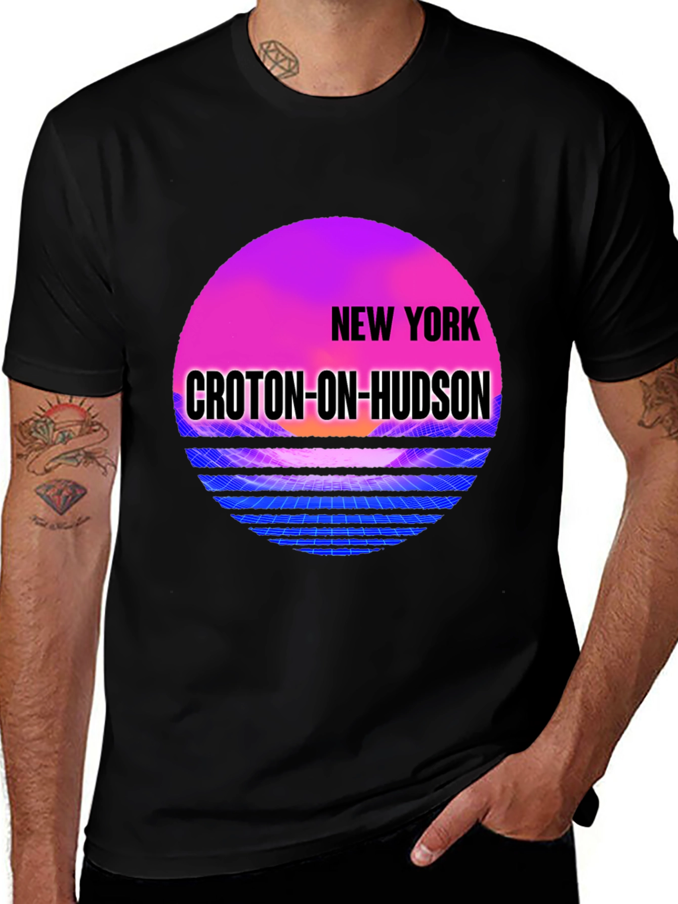 Variant 10 of Croton-on-Hudson New York Retro T-Shirt