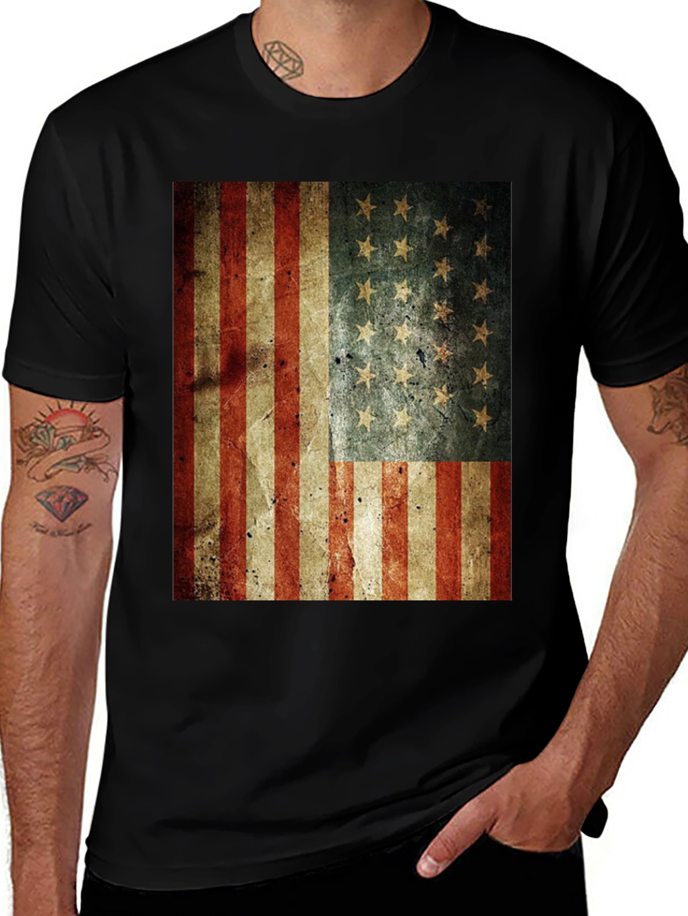 Vintage Betsy Ross American Flag Graphic T-Shirt